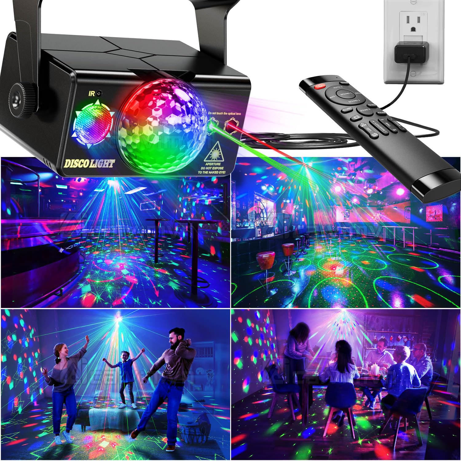 Party Lights Dj Disco Light Disco Ball Stage Strobe Lights Led Projector Sound Activated With Remote Control For Parties Xmas Cl