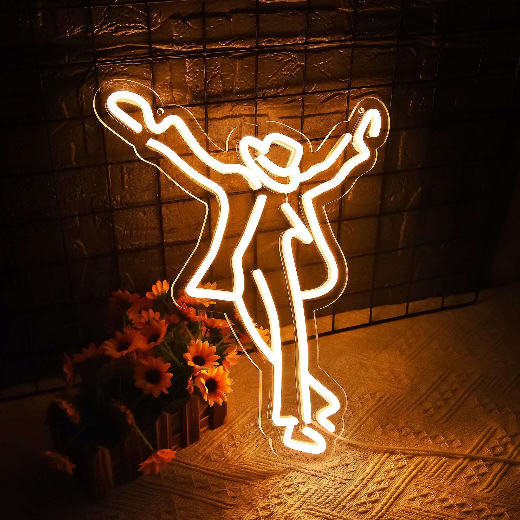 Dance Neon Sign For Wall Decor Michael Dance Neon Light For Man Cave Bar Party Game Room Mj Led Light Up Sigh For Men Wall Art Birthday Gift(Zkxd268)