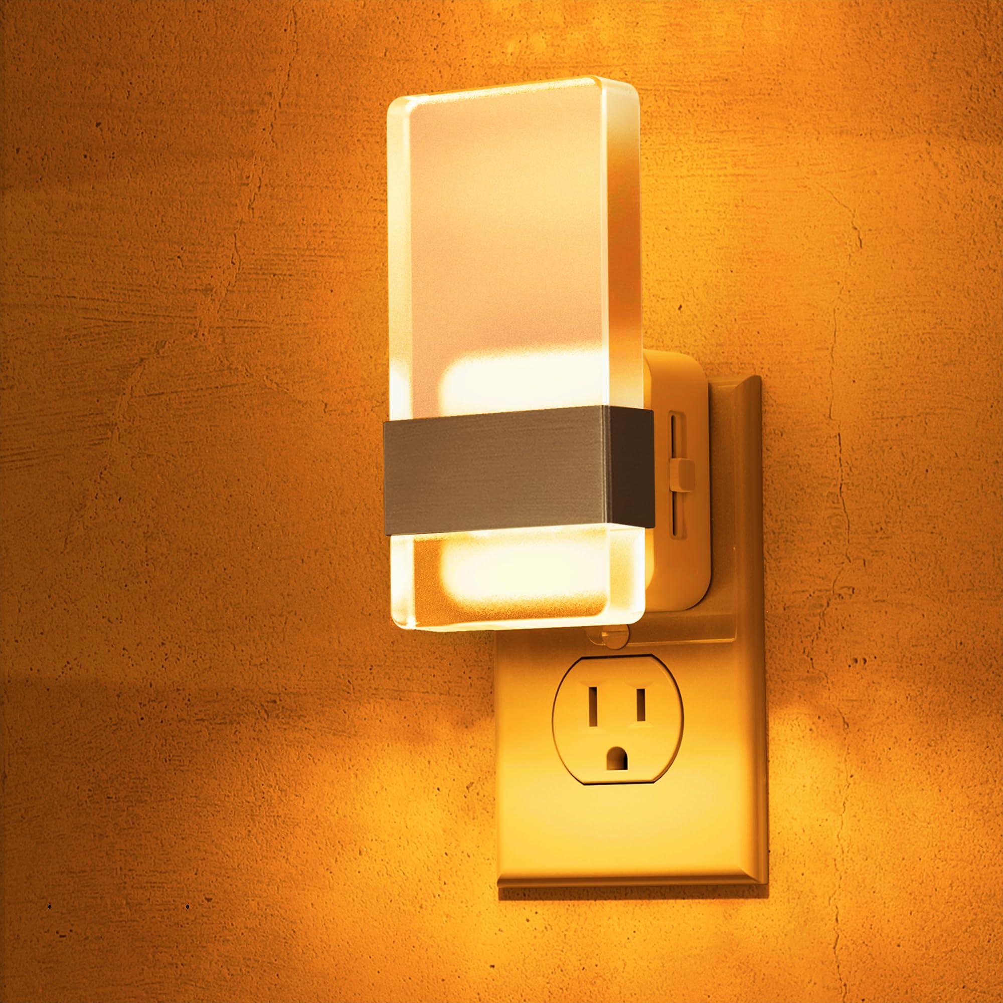 L Lohas Led Night Light  Amber Night Lights Plug Into Wall  Dusk-To-Dawn Sensor Decorative Night Light  0-100Lm Dimmable Nightlights  Wall Sconce-Style Acrylic Nitelight For Bathroom  Hallway Gift