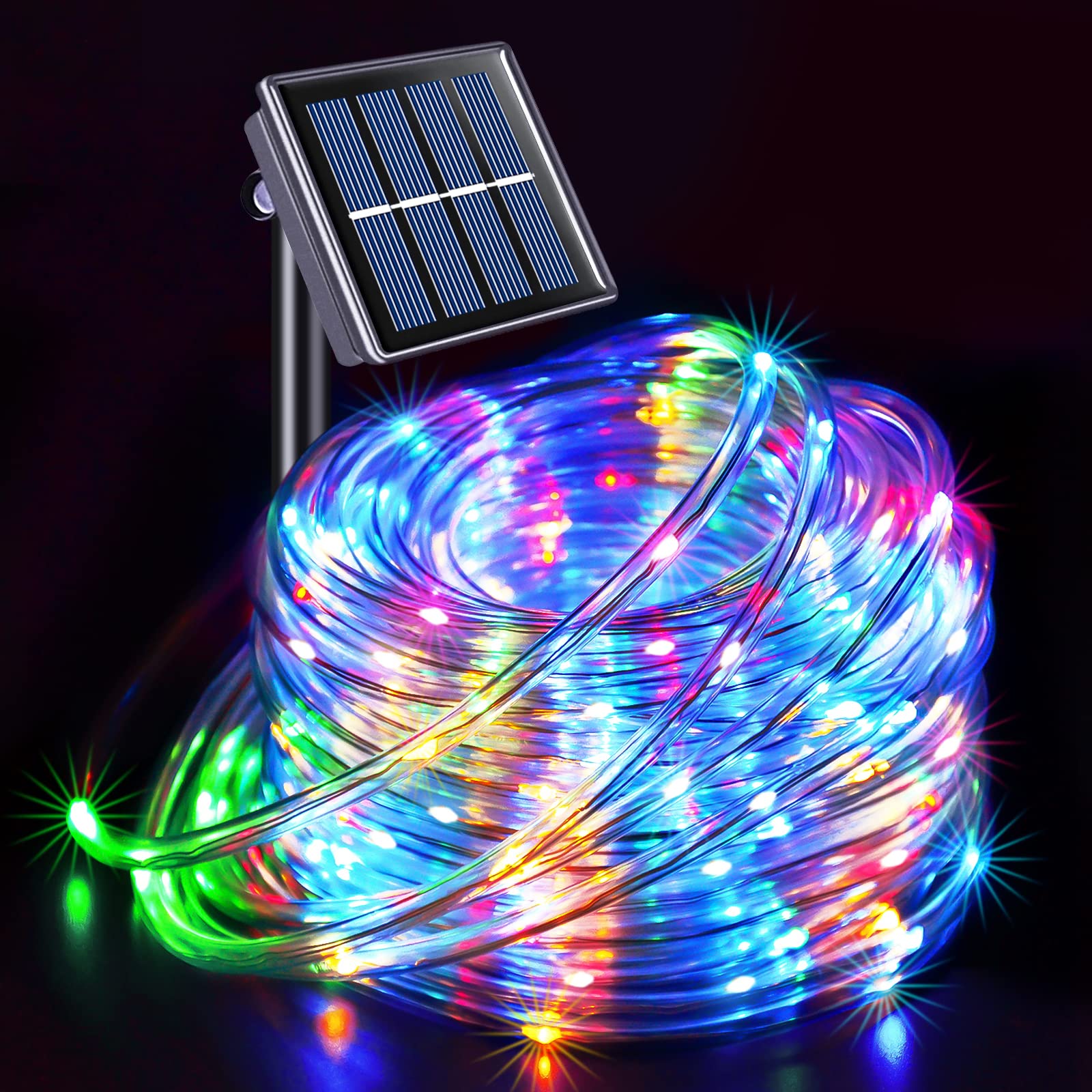 JMEXSUSS 200 LED Trampoline Accessories Solar Rope Lights, 66ft IP 65 Waterproof Camping Light Outdoor, 8 Modes Solar Trampoline
