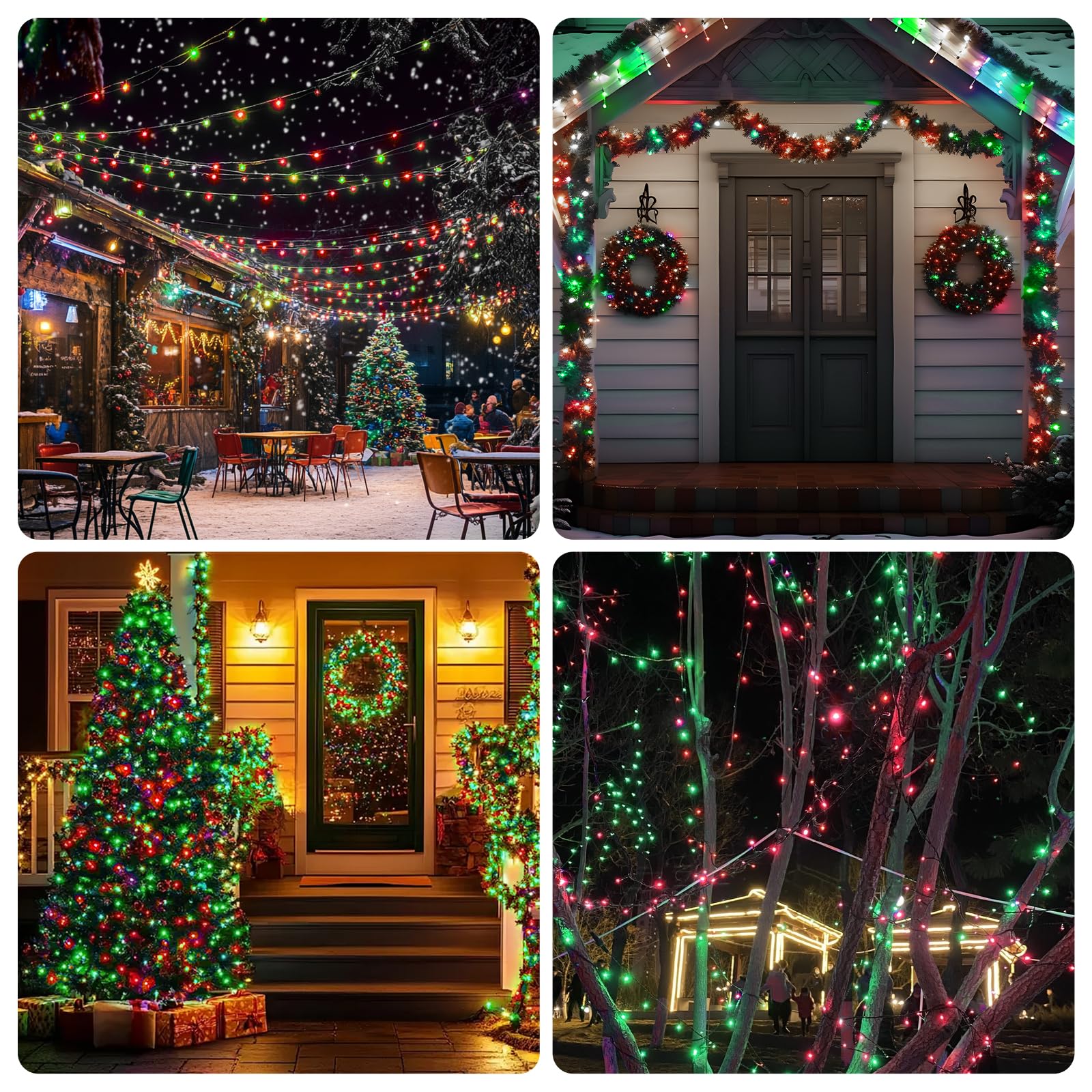 Illuminew Christmas Lights - 98Ft 300 Count Connectable Waterproof Led Fairy Lights Bulbs For Indoor Outdoor Christmas Tree Wedding ValentineS Day Decor (Red Green  150 Count - 2 Pack)