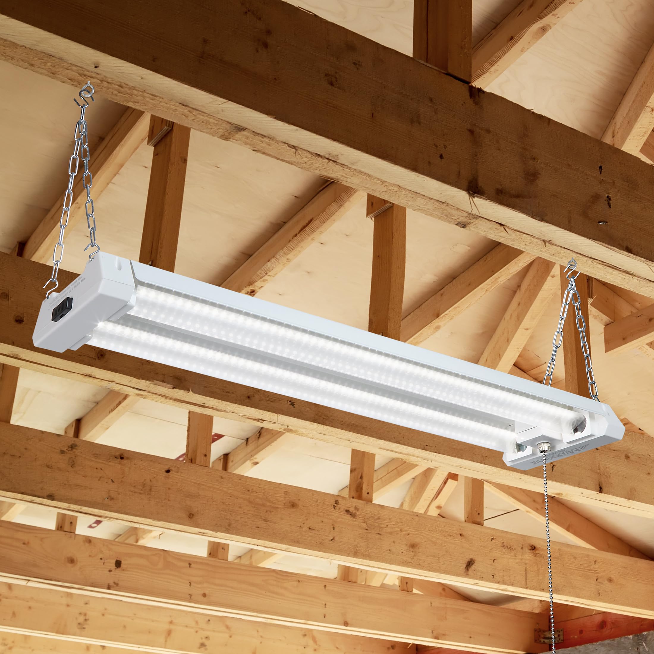Maxxima Utility LED Shop Light Fixture, 20W, 2500 Lumens, Linkable, Clear Lens, 5000K Daylight, Model MSL-202500C, Ideal for