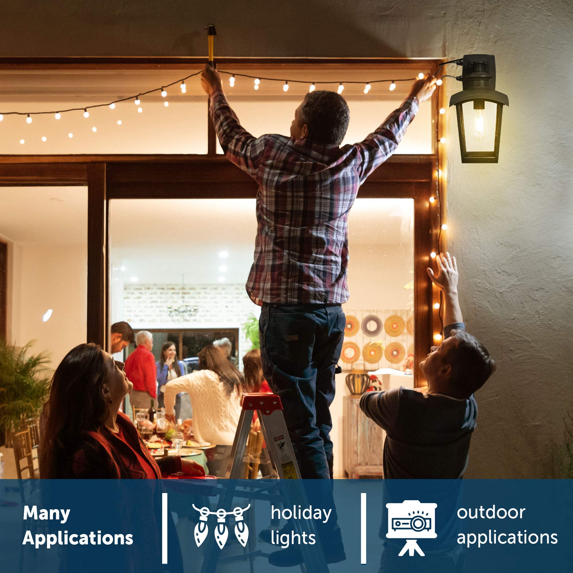 Home Luminaire Spence 1-Light Outdoor Wall Lantern, Seeded Glass, Gfci Outlet, Black