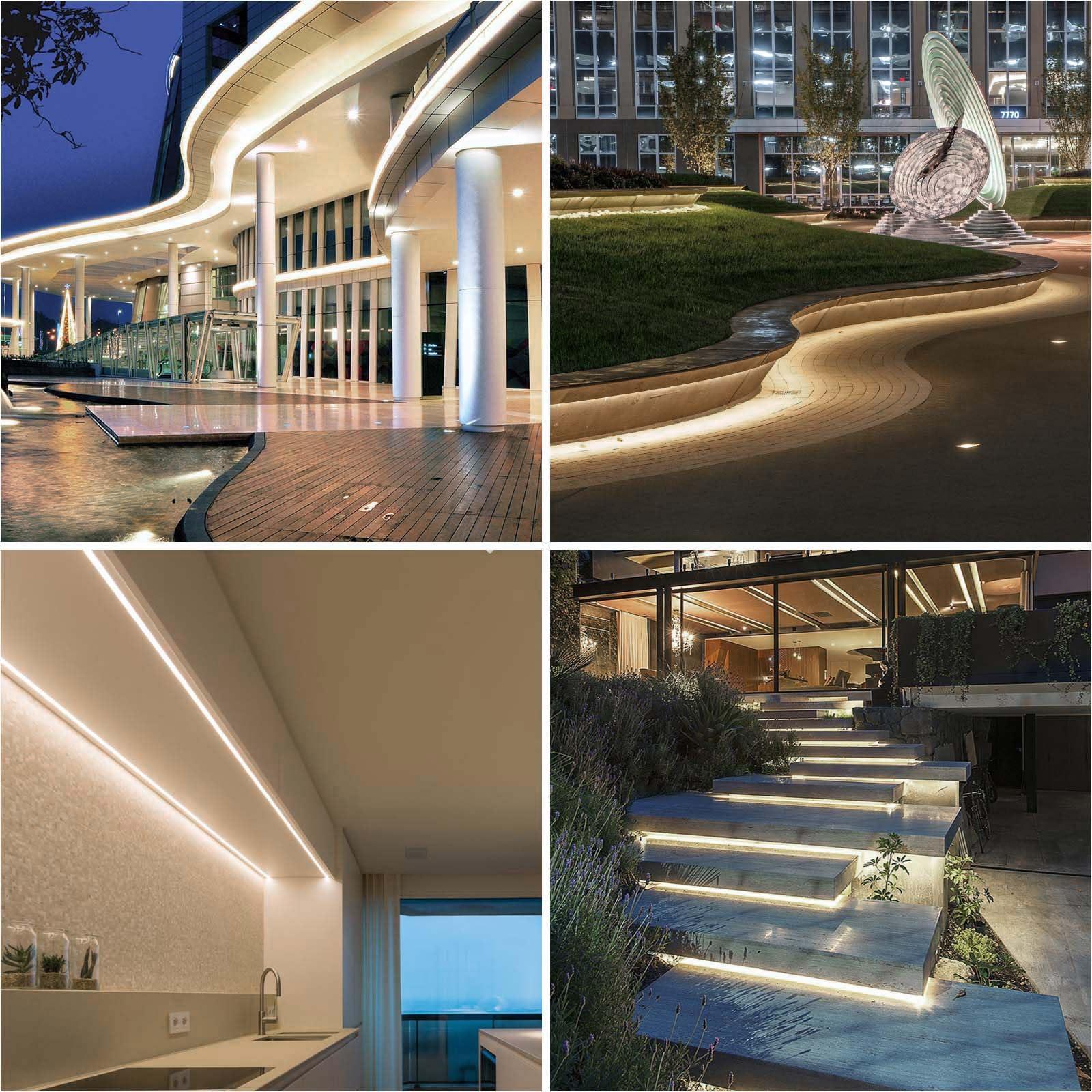 Lltop Cob Led Strip Lights Waterproof Ip67 Dc24V Natural White 4000K 16.4Ft/5M High Cri 92Ra+ Outdoor Led Tape Lighting Diy Cuttable For Bedroom Kitchen Cabinet Shelf (Power Supply Not Included)