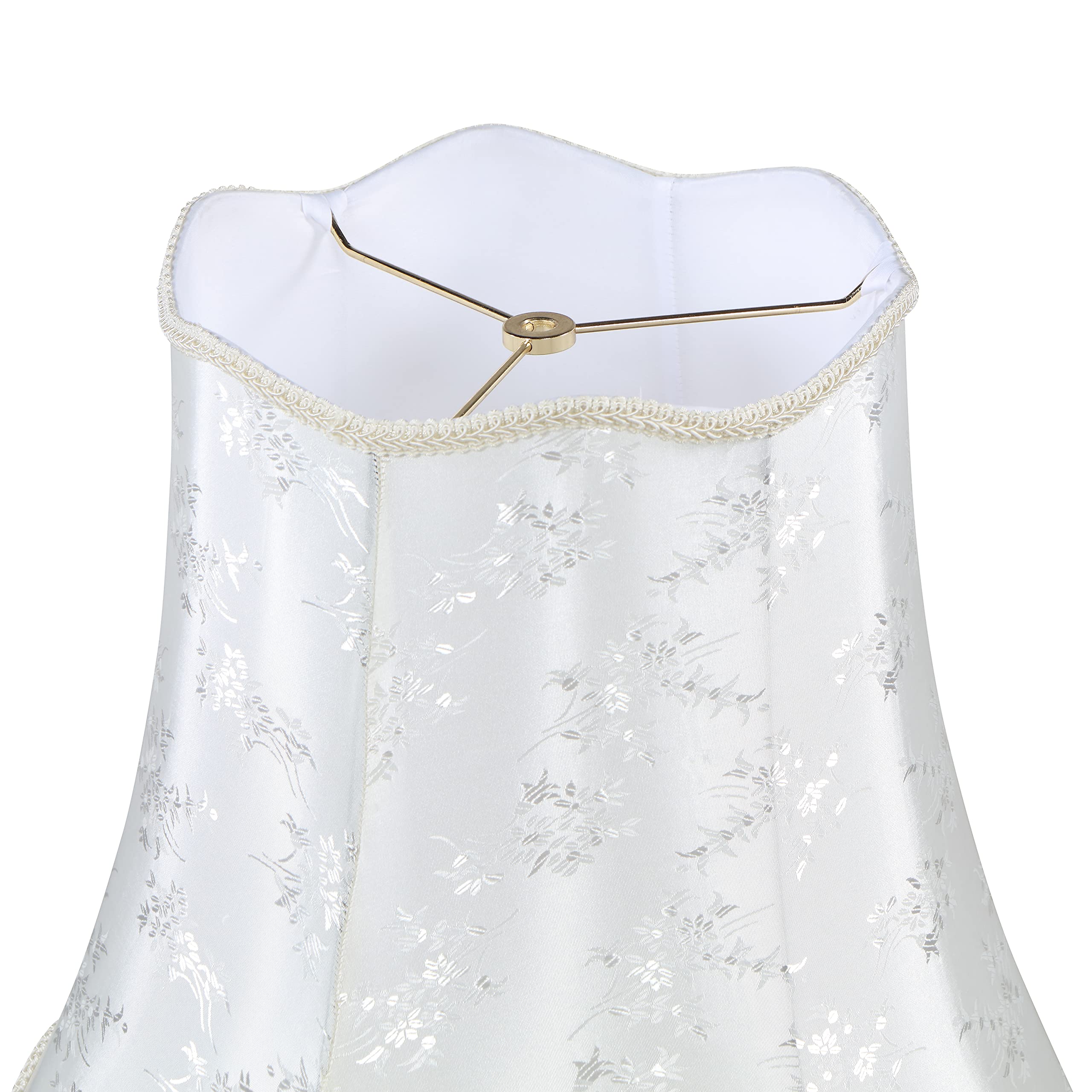 Aspen Creative 34068, Handsewn Pagoda Beige Spider Shade, Jacquard Textured Fabric, 10&quot; Top X 16&quot; Bottom X 15&quot; Slant