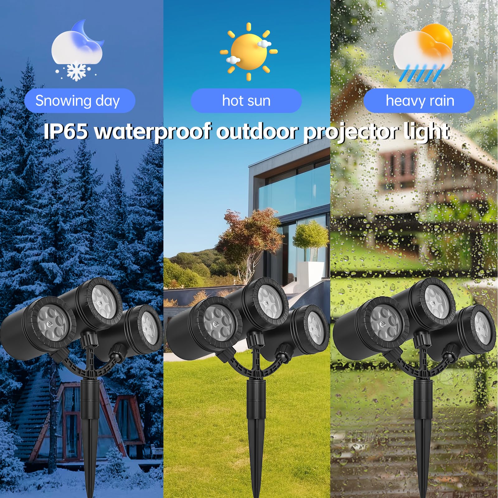 Christmas Snowflake Projector Lights Outdoor, 2024 Upgraded Snowflake Projector Dynamic Christmas Projector Lights Waterproof Le