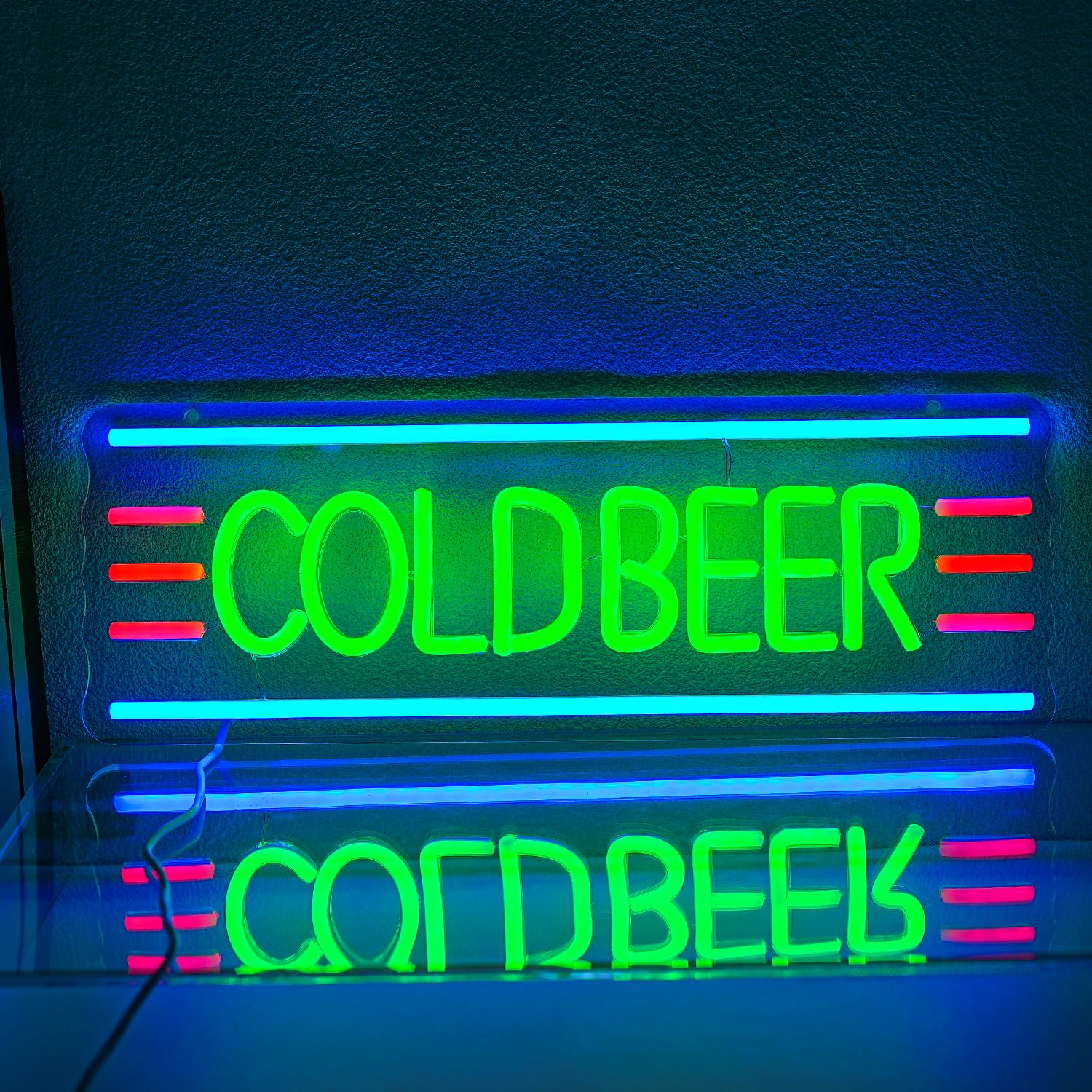 Xixkilly Neon malt-inspired Sign, Dimmable LED Light for Home Bar, Green Plastic, 16.9in x 12.7in