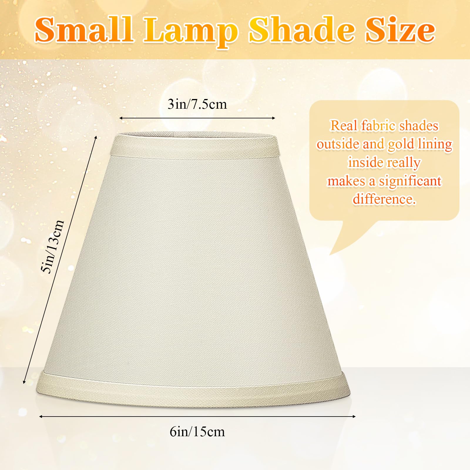 Chandelier Lamp Shades Small Lamp Shade Clip On Fitter Lampshade Linen Lamp Shades, 3'' X 6'' X 5'', Set Of 10 (Beige)