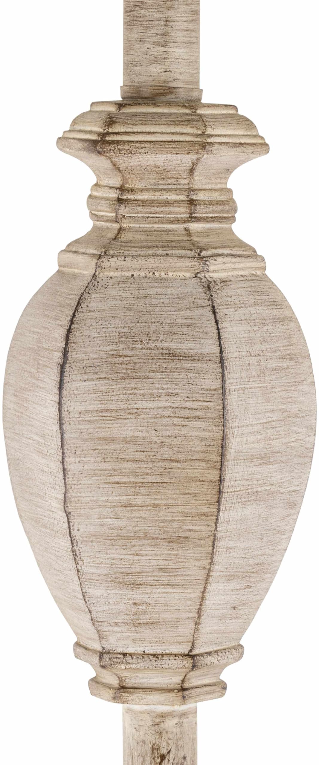 Boutiquerugs Esmeralda Floor Lamp For Living Room - Boho Resin Standing Lighting - Shade Linen - Cream, White, Beige - 59'' H