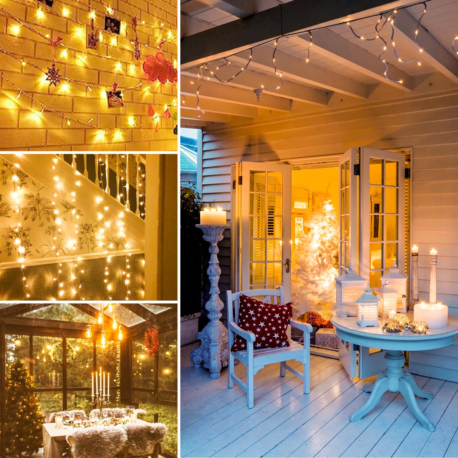 Extra-Long 800 Led Christmas String Lights Outdoor Indoor  13 Modes Warm White Christmas Lights Waterproof  Super Bright Twinkle Fairy Lights Plug In Clear Wire For Xmas Tree Bedroom Wedding Party