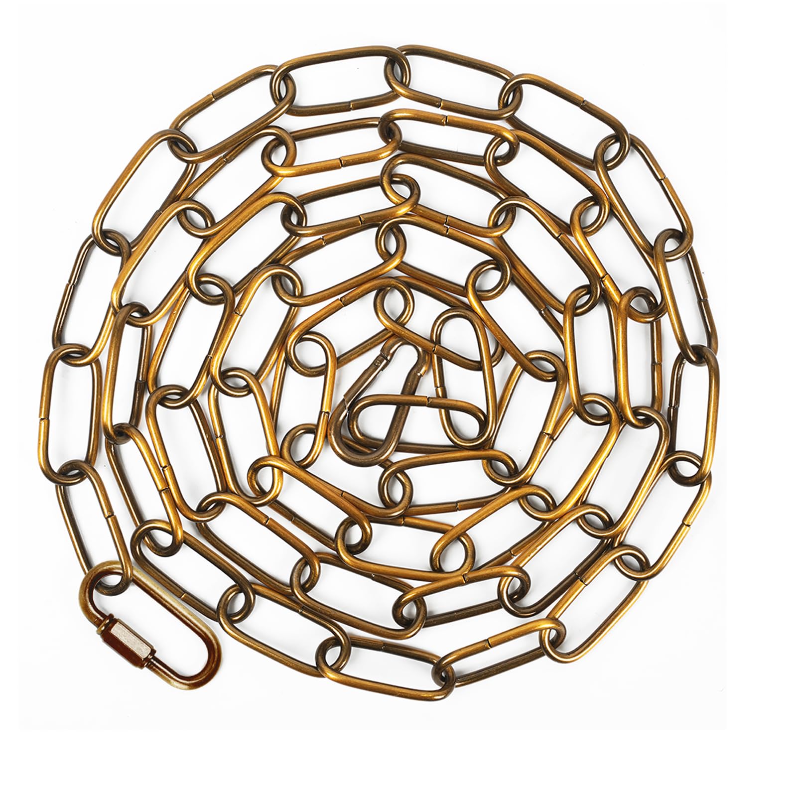 6 Feet Gold Bronze Light Fixture Chain, Adjustable Metal Pendant Chandelier Chain Extension with Detachable Link, Maximum Load i