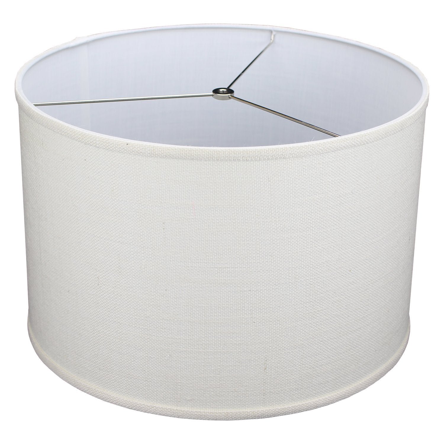 FenchelShades.com 18 Top Diameter x 18 Bottom Diameter 12 Height Cylinder Drum Lampshade USA Made (Burlap Off White)
