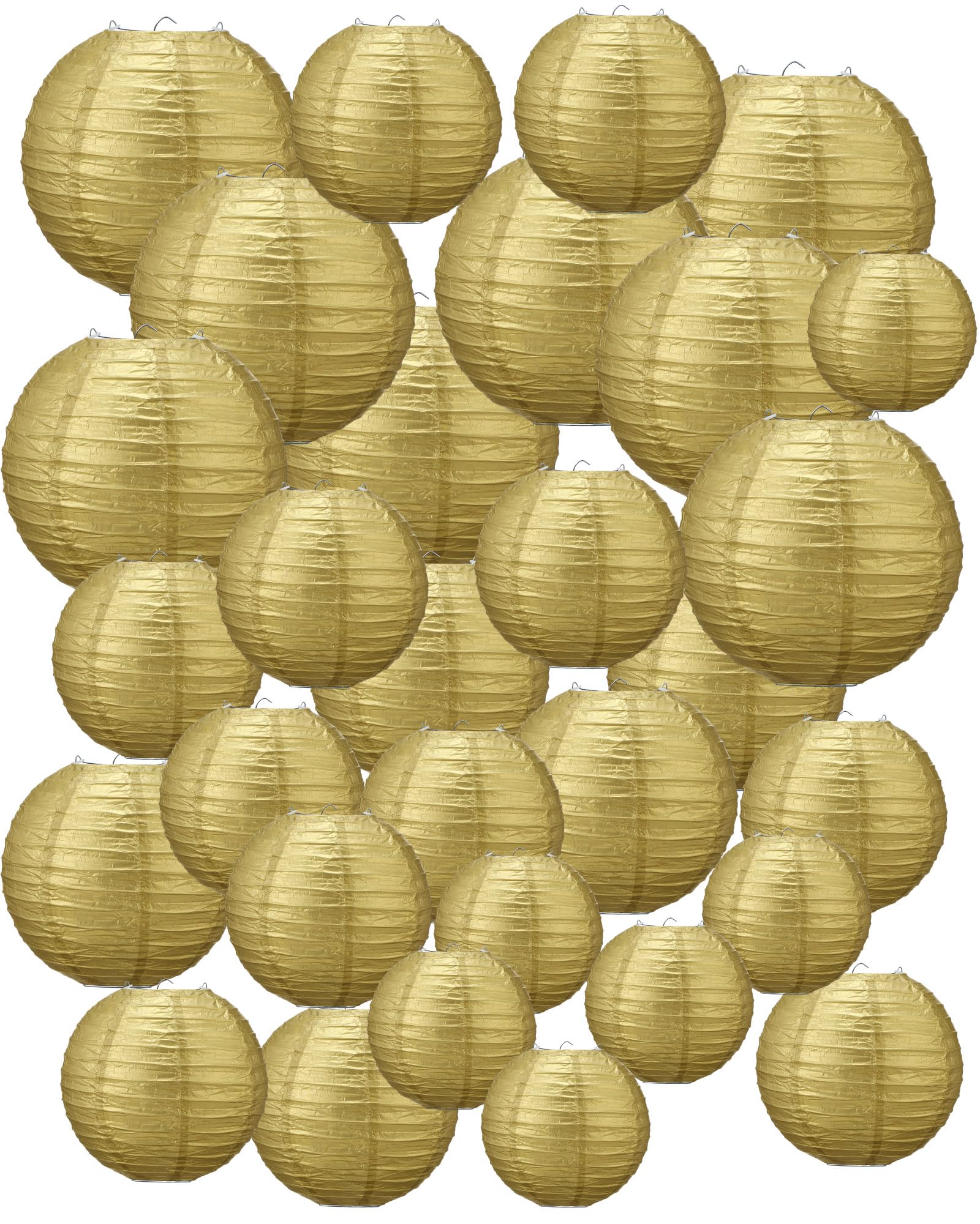 Treela 48 Pcs Paper Lanterns Party Decorations Chinese Round Paper Decor 4/6/8/10 Inch Asian Hanging Lamps Decorative for Gradua