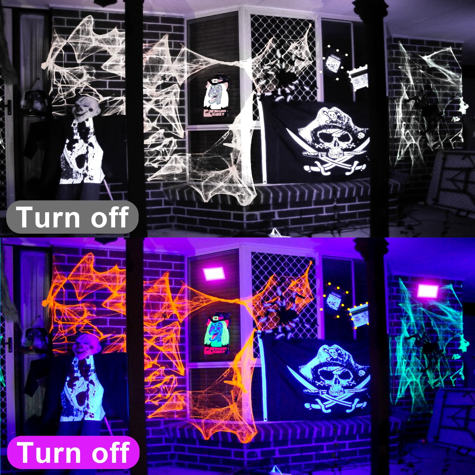 Yqnlifa 80W Led Black Light, Blacklight Flood Light With Plug+ 6Ft Cord, Ip66 Waterproof Black Lights For Halloween Lights, Neon