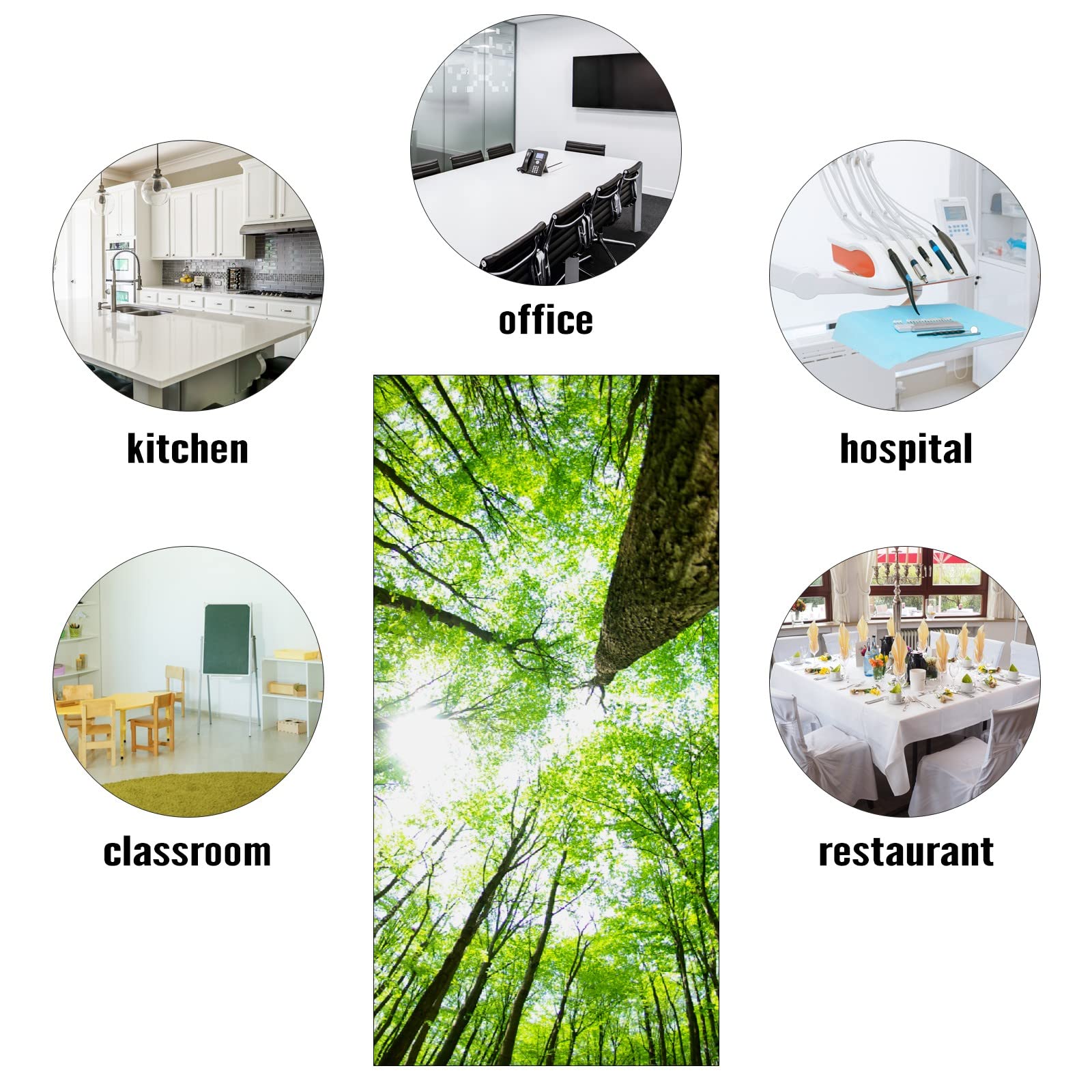 BIROSVSY Fluorescent Light Covers - Backlit Film, 22.83in x 46.5in, Giant Trees Design for Classroom and Office