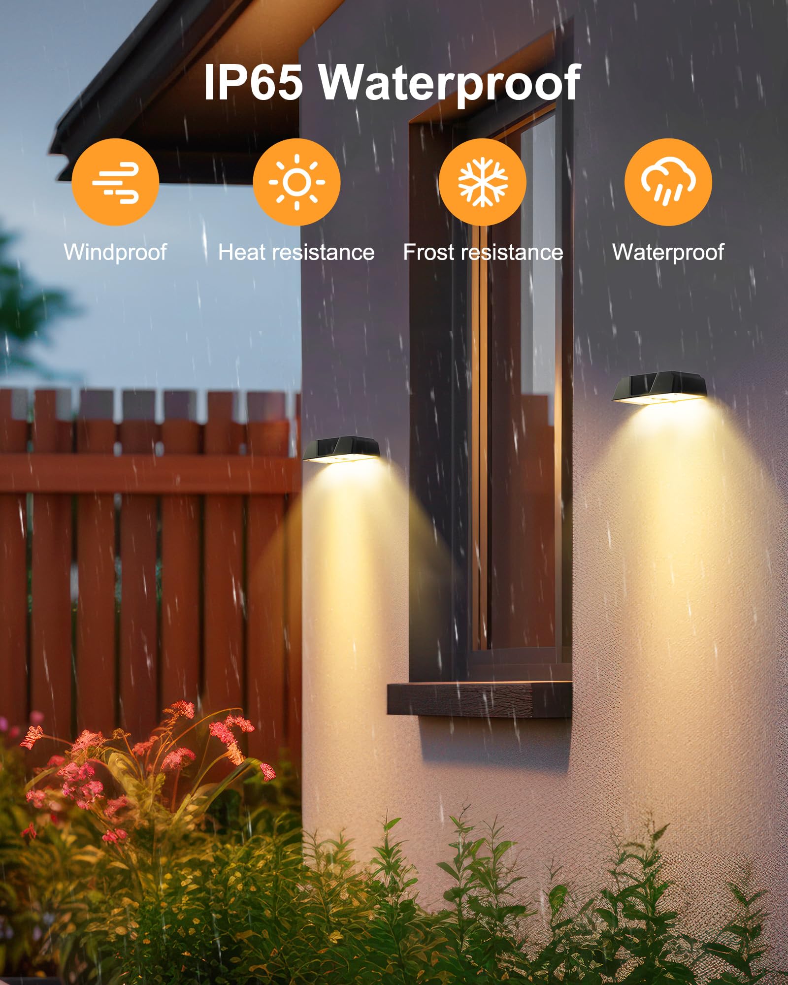 Solar Fence Lights - 8 Pack Outdoor Lights With Warm, Cool White & 7 Rgb Solid Colors, Ip65 Waterproof, Ideal For Deck, Patio, Y