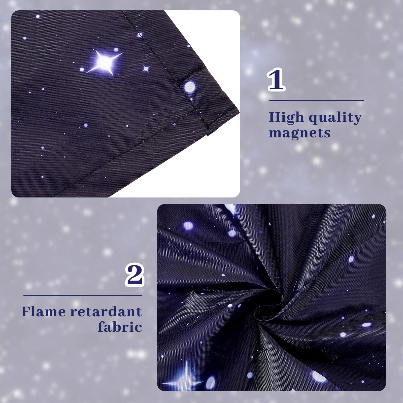 Hortsun 12 Pcs Magnetic Fluorescent Light Covers, Starry Sky - Relieve Eyestrain & Headaches