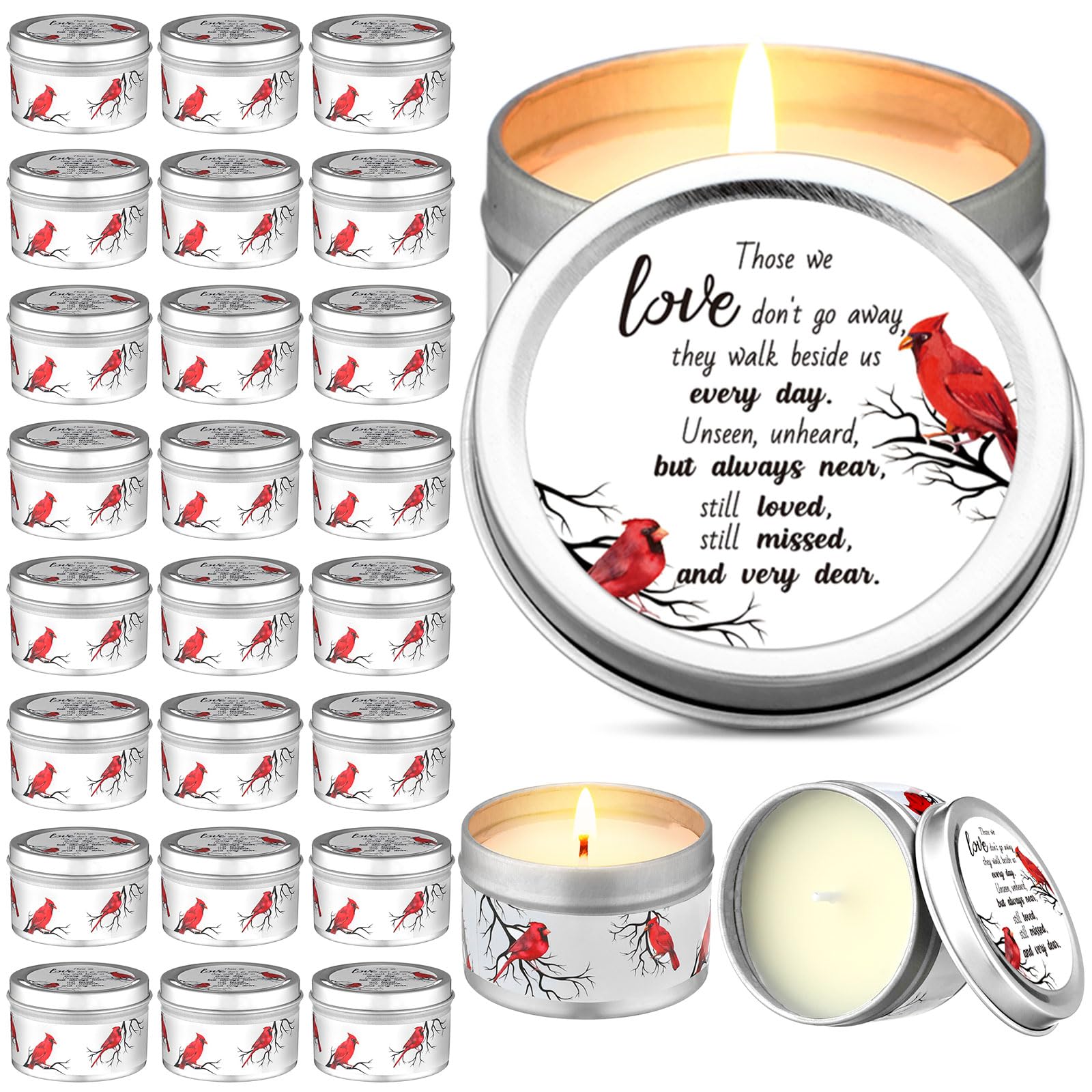 MTLEE 24 Pcs Celebration of Life Decorations Funeral Memorial Candles Funeral Keepsakes Favors for Guests Sympathy Candle for Lo