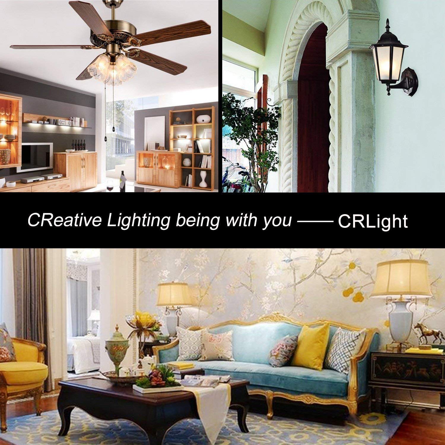 Crlight 2W Led Globe Bulb, 3000K Soft White, Dimmable, Vintage Edison, 8 Pack,