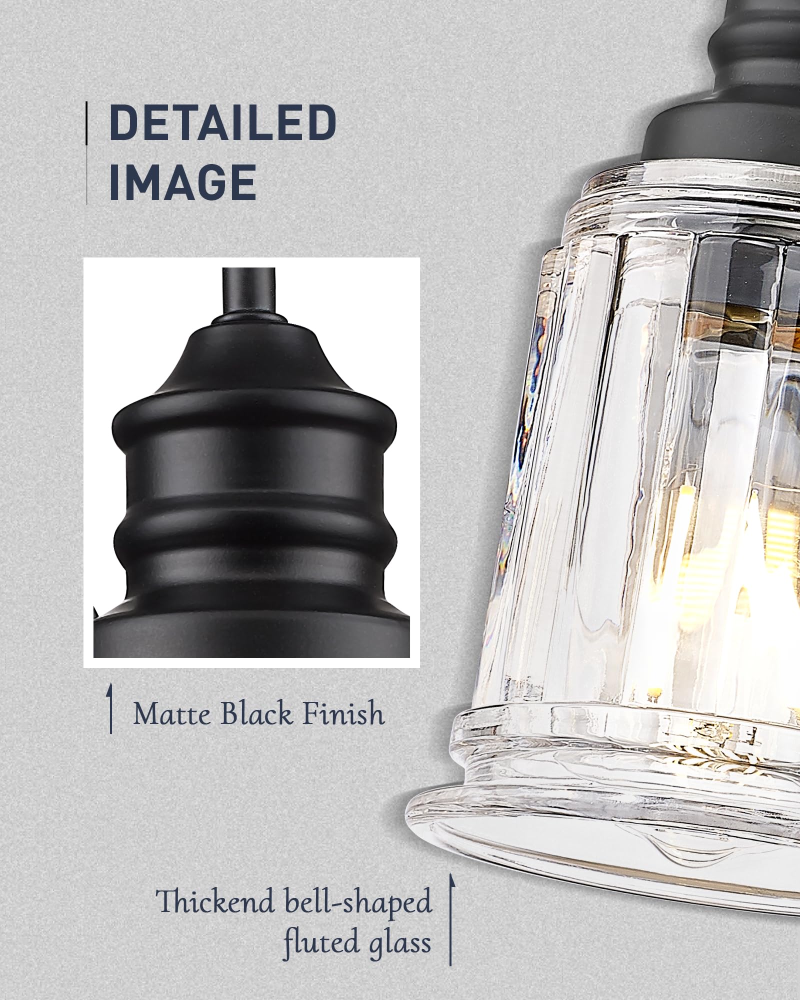 Black Wall Sconces  Hwh Rustic Industrial Wall Lamps  1-Light Sconces Wall Lighting With Bell-Shaped Clear Glass  Bathroom Vanity Light Fixture For Bedroom Living Room Kitchen  5Hzg106B Bk