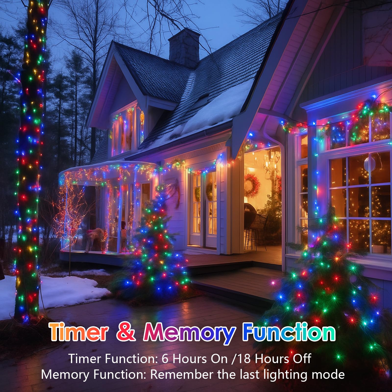 2 Pack Christmas String Lights Battery Operated With Timer  66Ft 200 Led Waterproof Twinkle Lights  8 Modes Fairy Light For Indoor And Outdoor Bedroom Garland Tree Christmas Decorations (Multicolor)