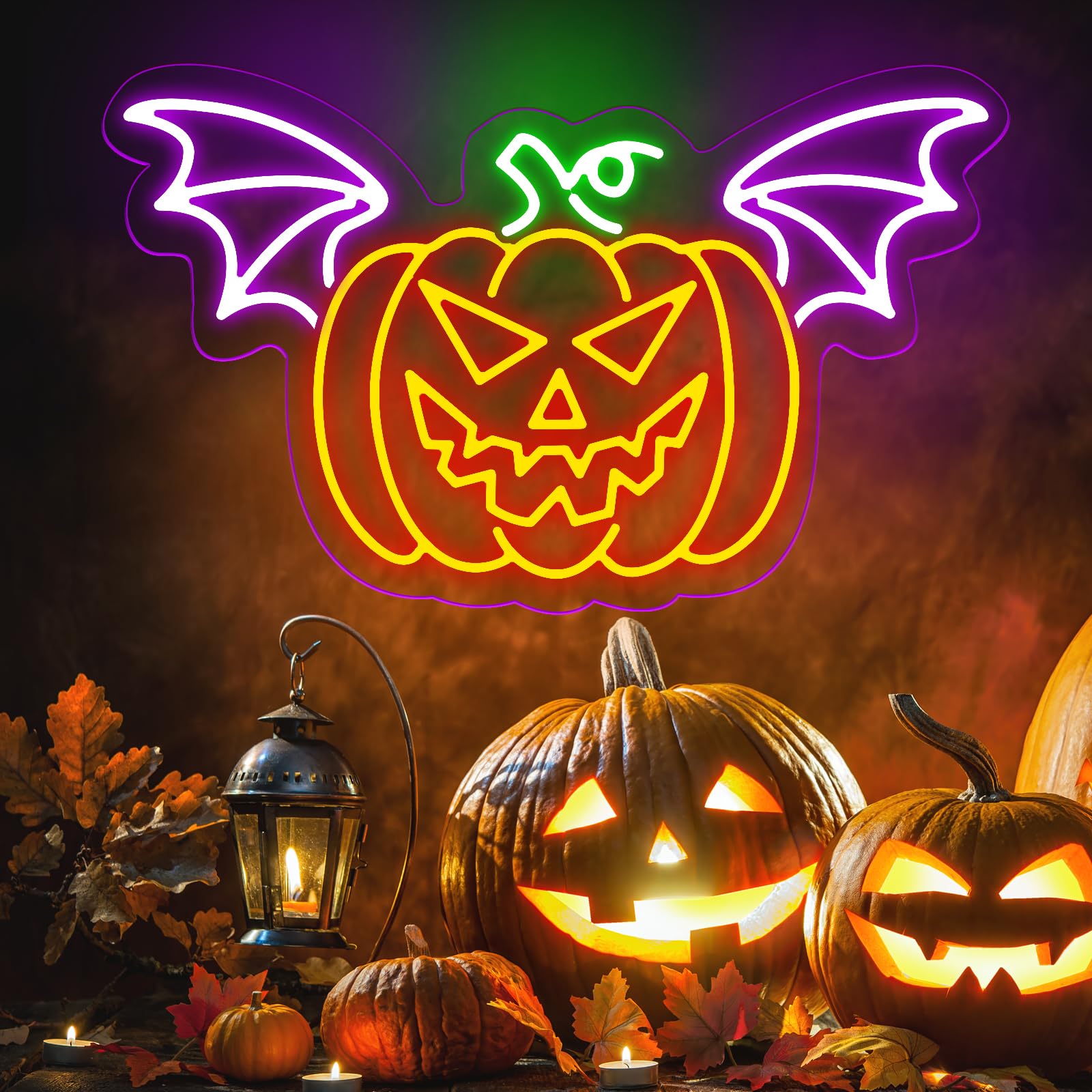 Pumpkin Neon Sign  Happy Halloween Neon Sign  Wall Decor For Bedroom & Party  Halloween Party Decor Led Lights  Kids Room Neon Light Sign For Thanksgiving Bedroom Gaming Room Man Cave Bar