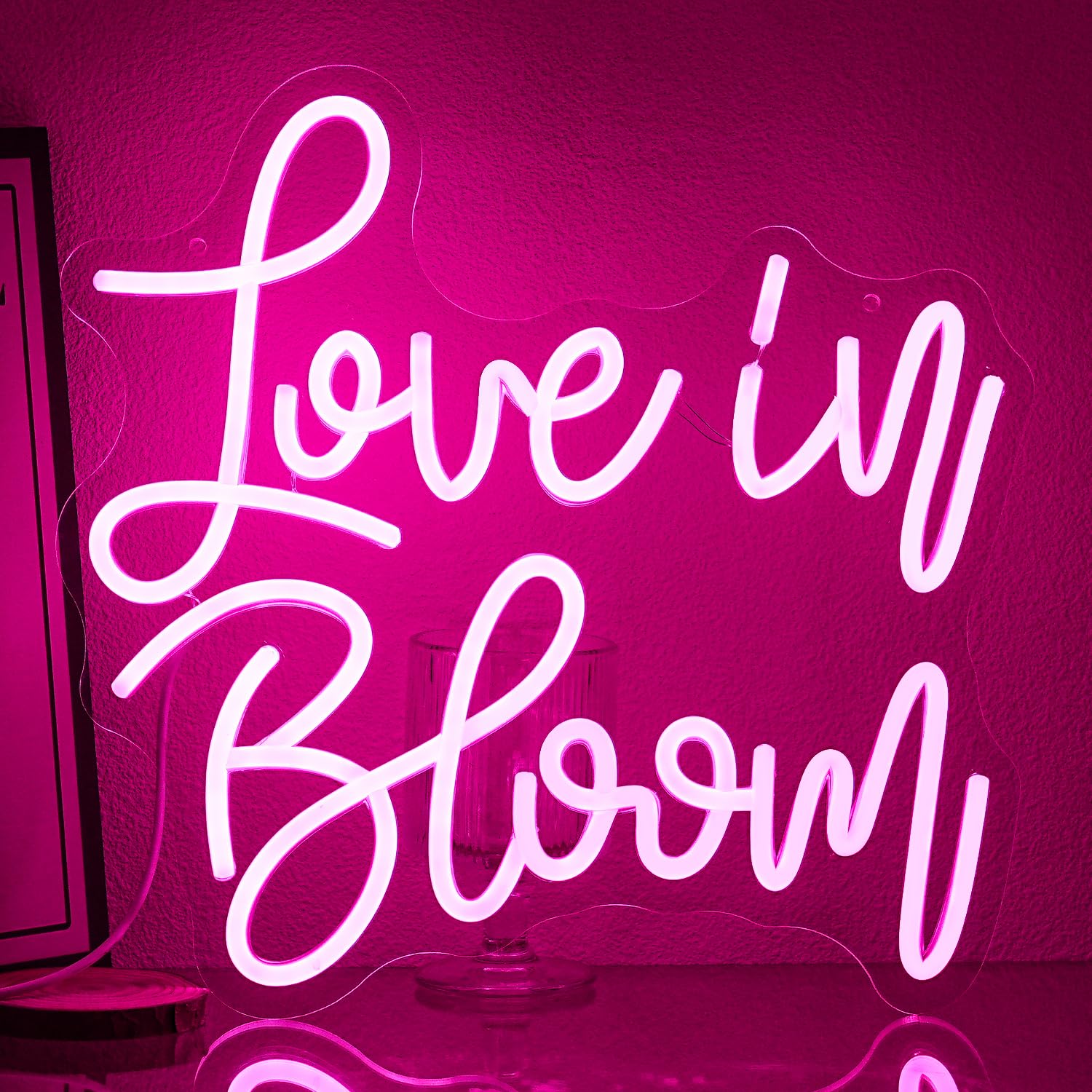 Xixkilly Neon Sign for Wall Decor, Pink Acrylic, Dimmable, 11.2inx16.5in