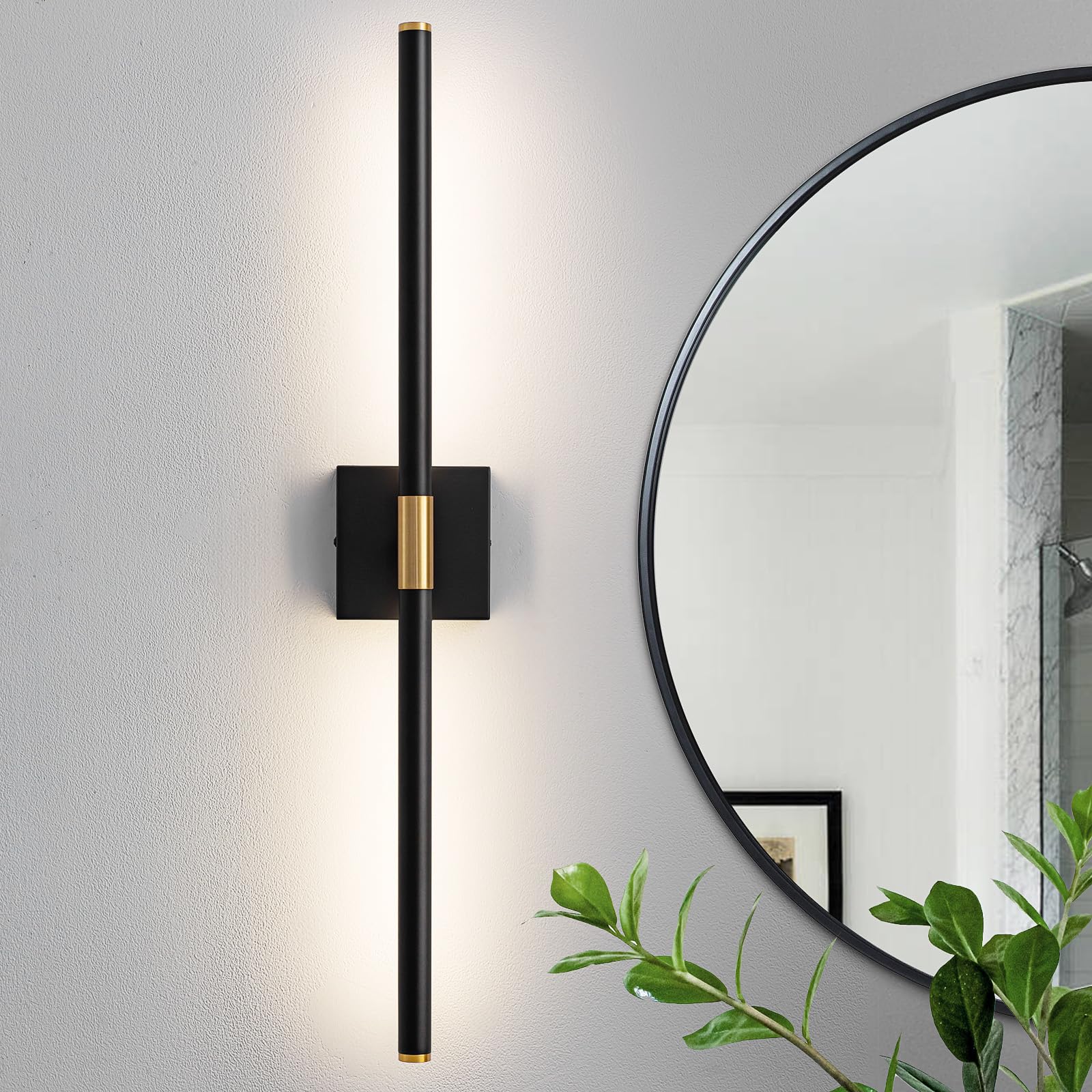 Faziyo Sand Nickel 30 Inch Vanity Light For Bathroom Over Mirror Led Vanity Lights Fixtures 4000K Morden Bathroom Sconce Picture