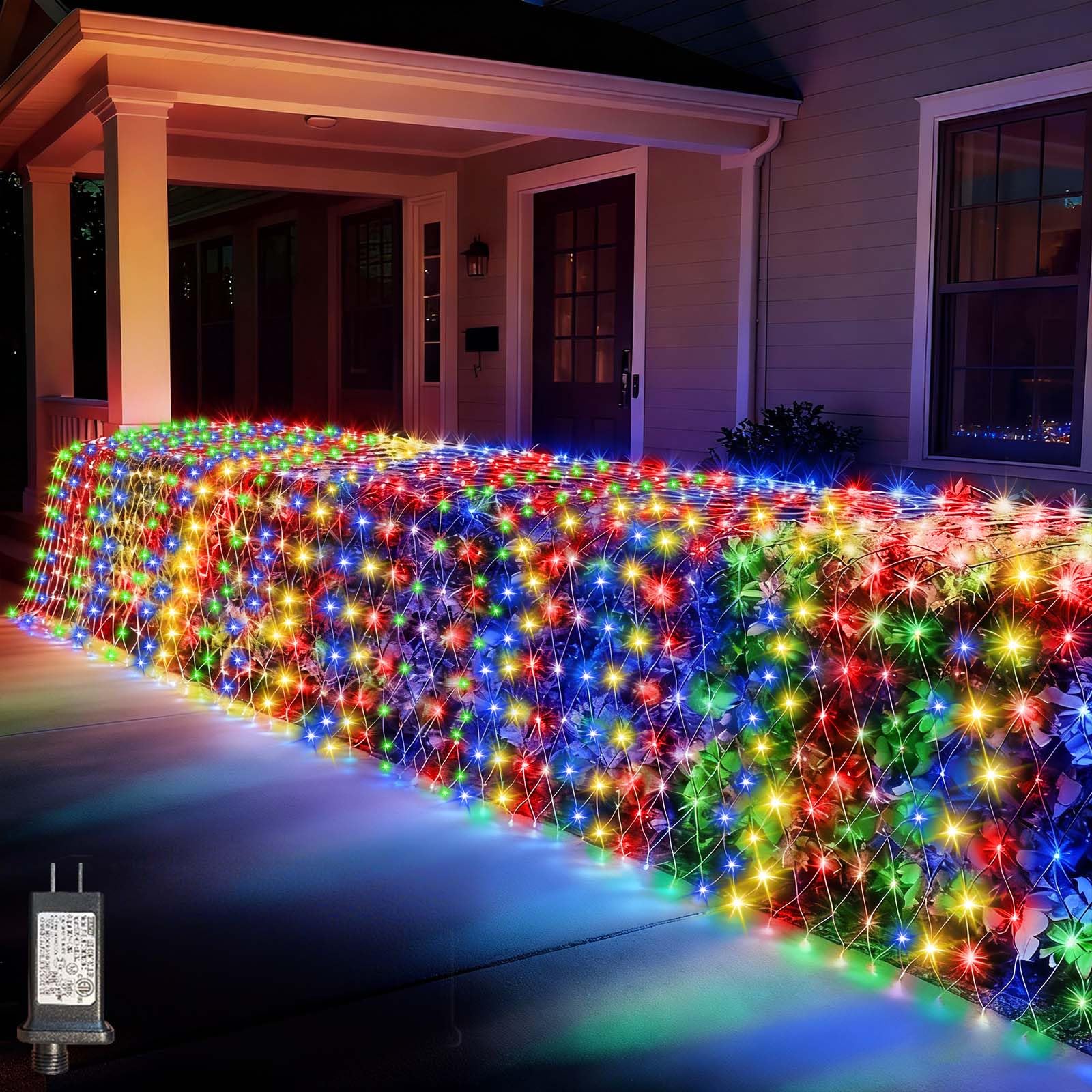 360 Led Colorful Christmas Net Lights Outdoor 8 Modes  21Ft X 5Ft Waterproof Mesh Lights Giant Net Light Mulitcolored Fairy Christmas Light Green Wire Connectable For Bushes Tree Garden Home Party