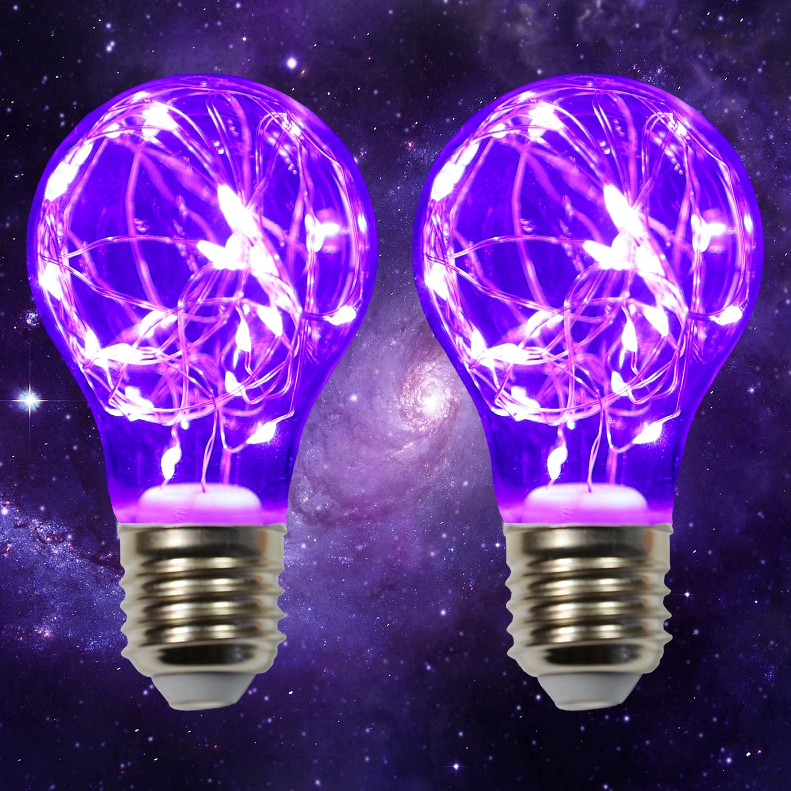 Howorr Purple Decorative Light Bulb, 2W Purple Led Fairy Light Bulbs, 15W Equivalent Cute Light Bulbs For Pendant Light Fixtures