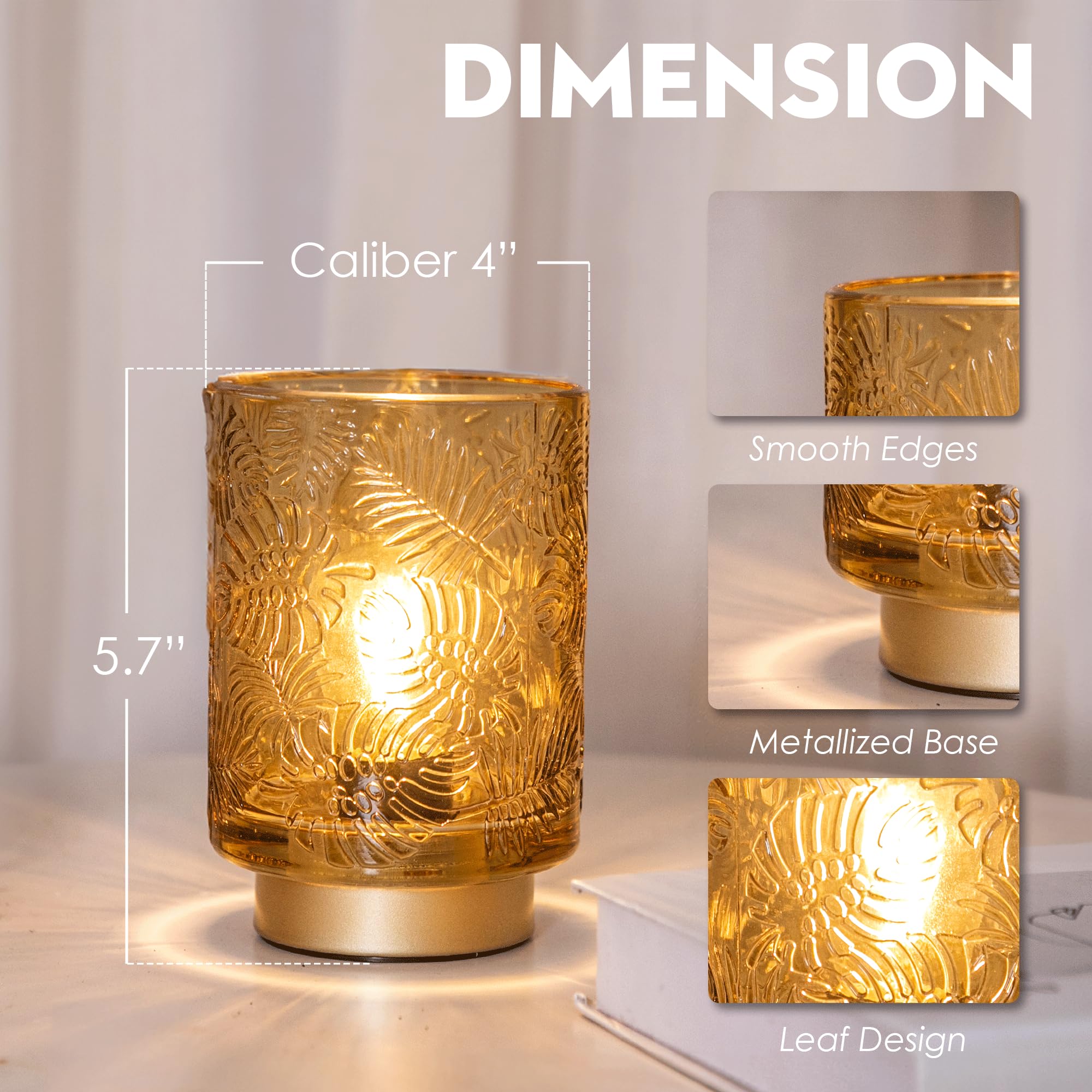 ULAROOM Portable Cordless Table Lamp - LED Bulb, Gold, Model JYTD23, Ideal for Home Decor, Battery Operated for Bedroom & Living Room