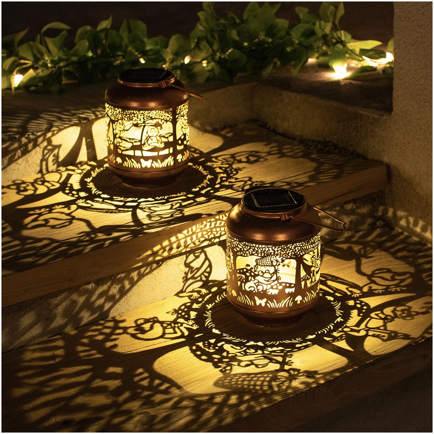 2 Pack Frog Solar Lanterns Outdoor Waterproof,Hanging Solar Lights Frog Gifts for Women Men Metal LED Decorative Light for Yard,