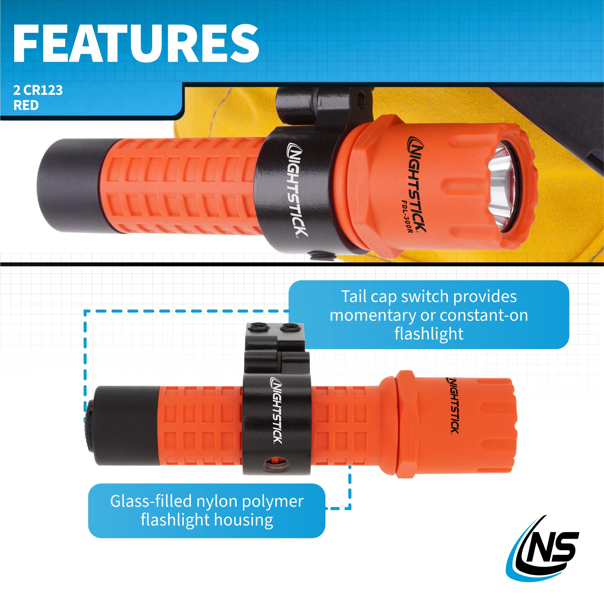 Nightstick Fdl-300R-K01 Tactical Fire Light With Multi-Angle Helmet Mount