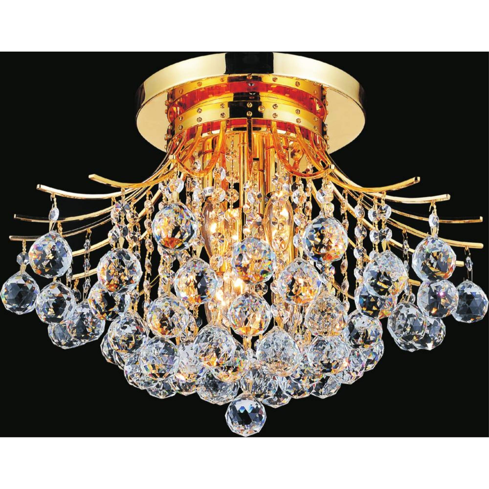 Cwi Lighting Crystal World 6 Light Chrome Flush Mount Ceiling Fixture, Modern Design
