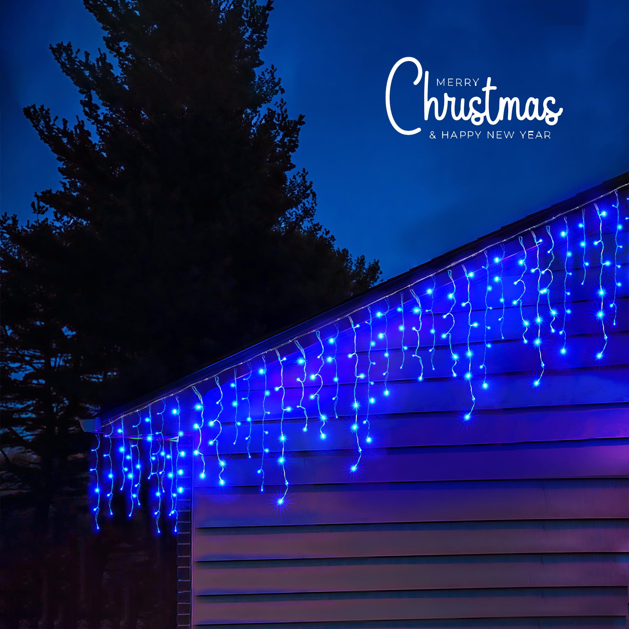 Wbao Icicle Lights Outdoor, 432 Led 33Ft Christmas Lights With 81 Drops, Remote Control, 3 Timer Settings, 8 Modes, Waterproof,