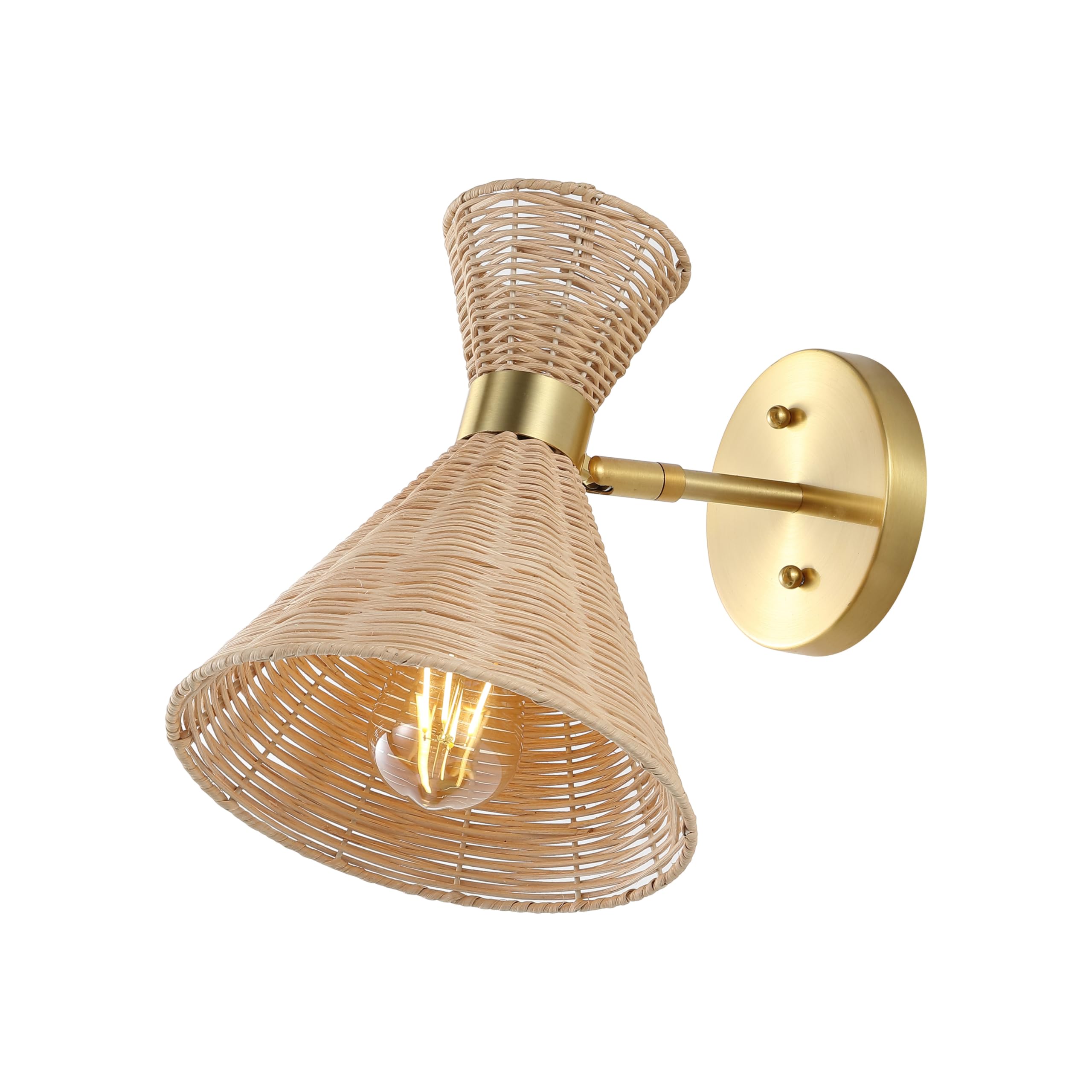 JONATHAN Y 10 Brass Gold Mid-Century Modern LED Wall Sconce, 1-Light Retro Adjustable Wall Lamp for Bedroom Living Room, Light B
