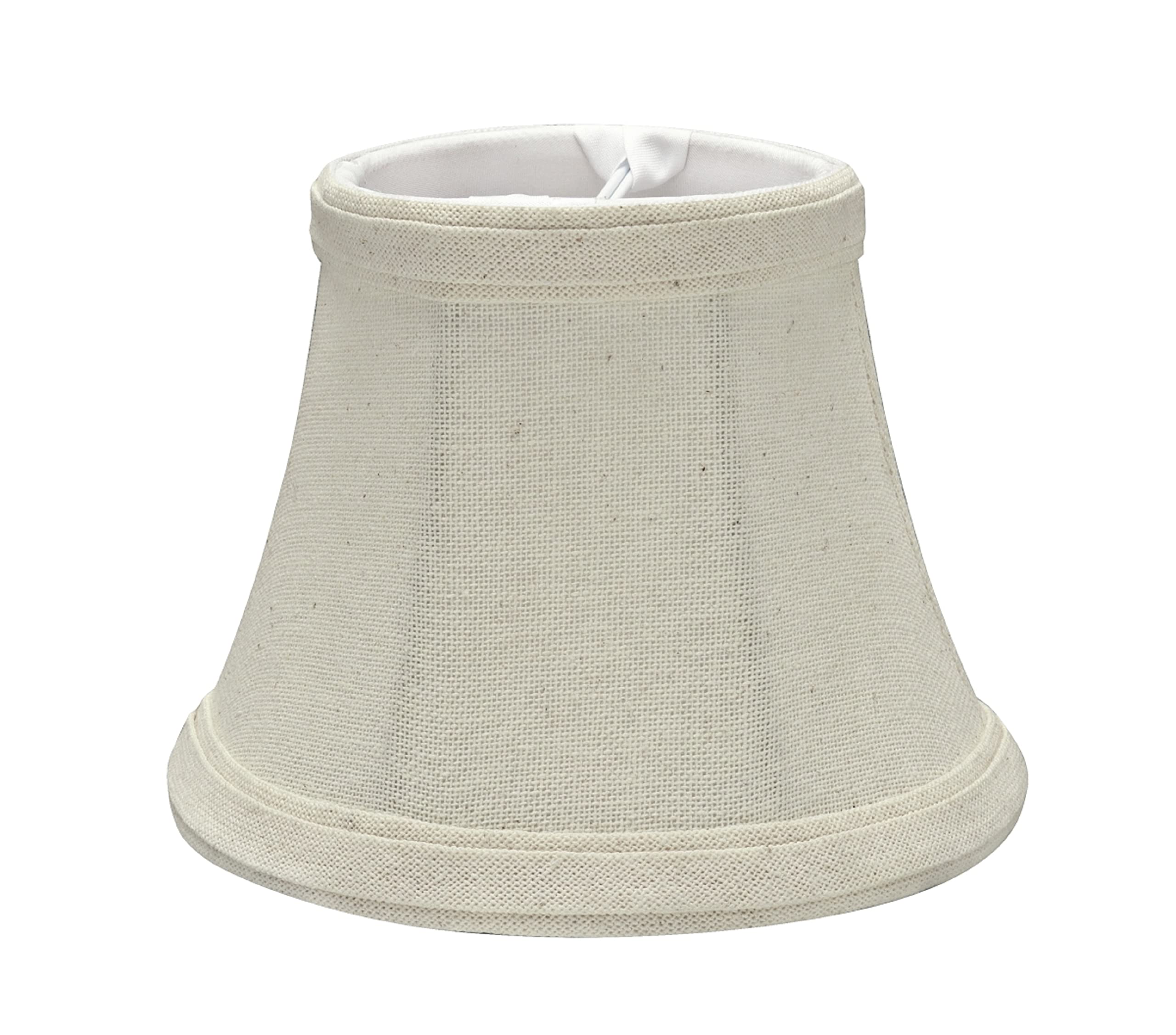 Aspen Creative 30004-6A, Bell Clip-On Chandelier Lamp Shade, Off-White, 3" Top X 5" Bottom X 4" Slant Height, Set Of 6