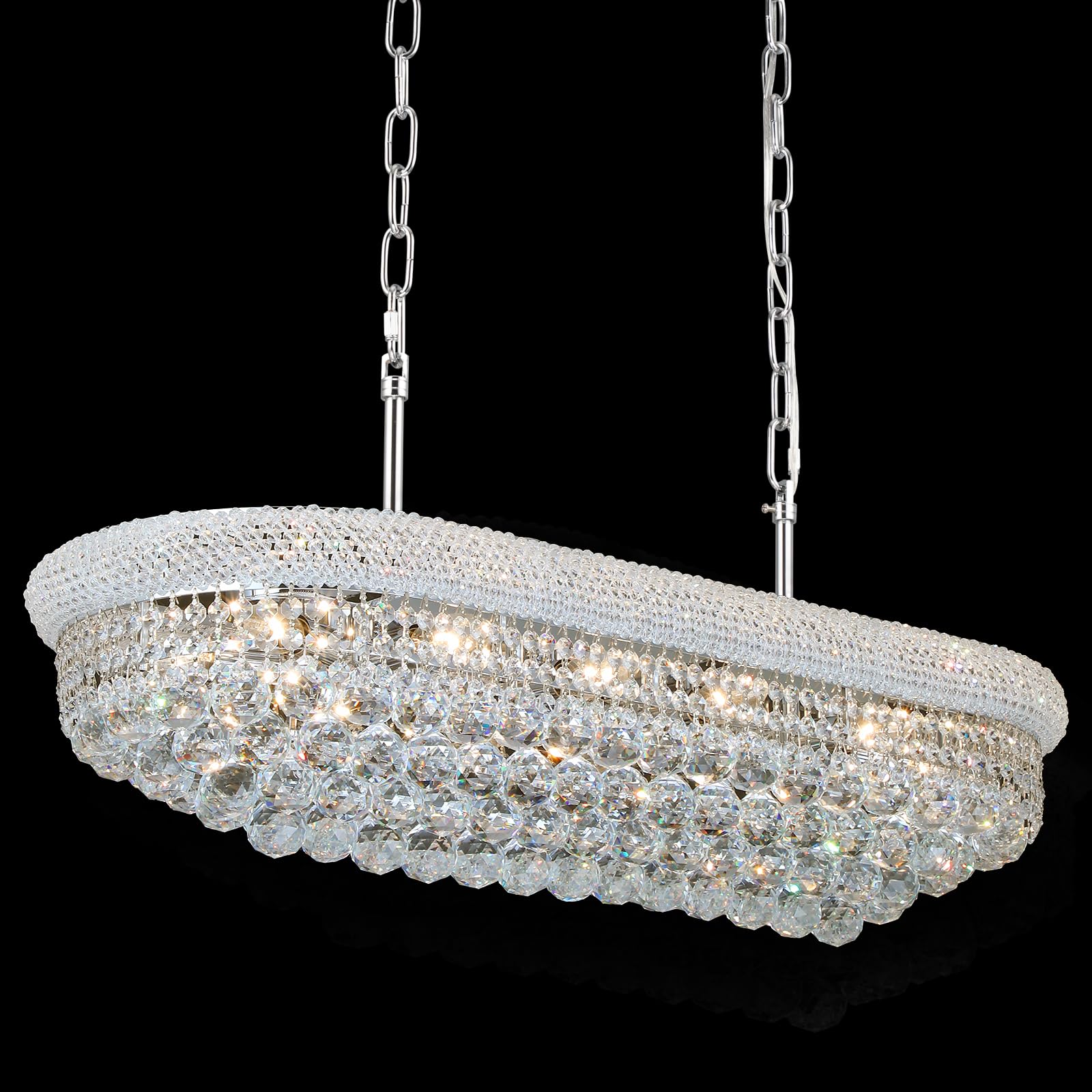 Gifarich Crystal Chandeliers For Dining Room Light Fixtures Over Table  Modern Crystal Chandeliers For Kitchen Lsland  11 Lights Empire Style Chrome stylish Lighting Fixtures For Living Room Bar