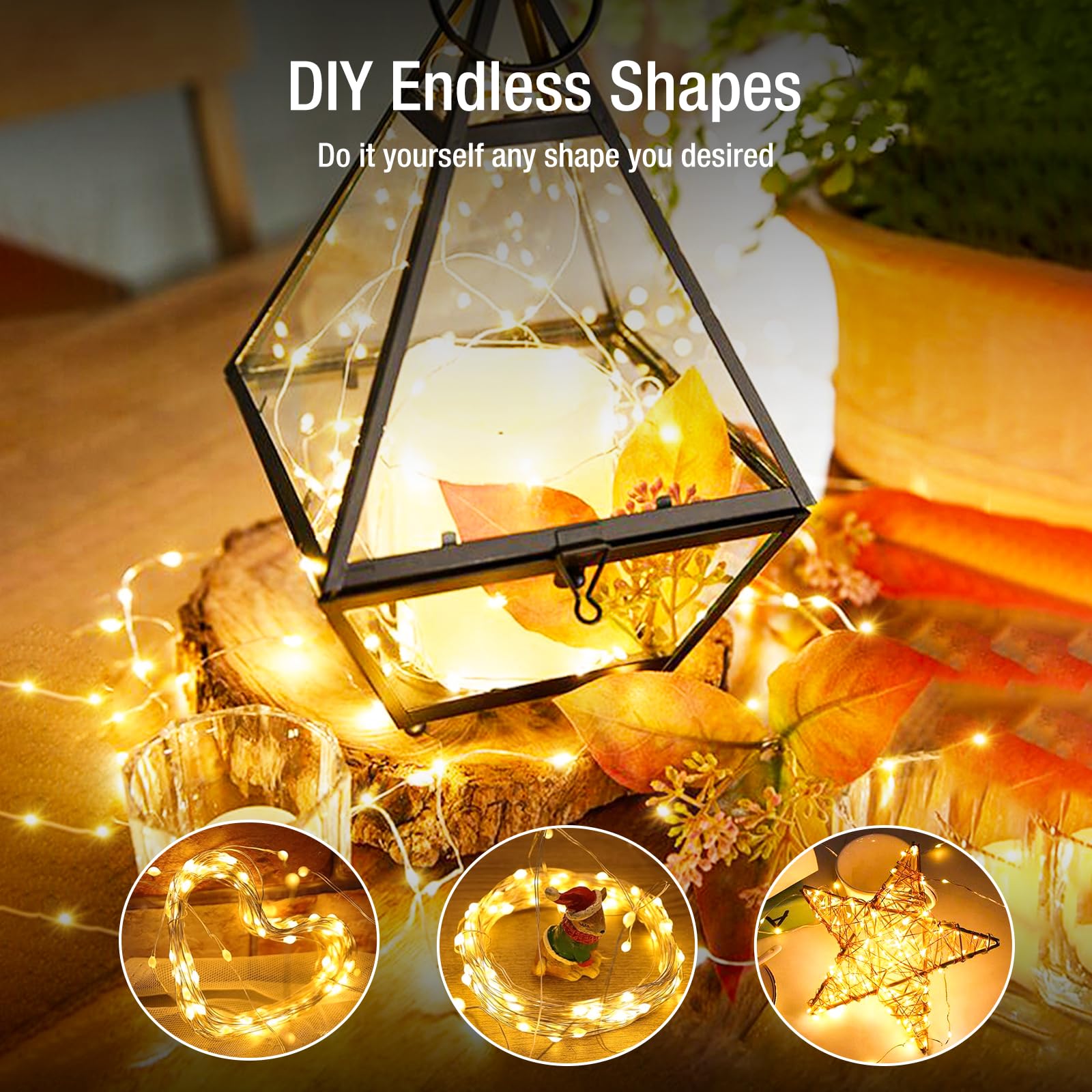 Fairdeer 50 Pack Fairy Lights - 7ft 20 LED Twinkle Lights, Waterproof, Warm White, Model BL26-50