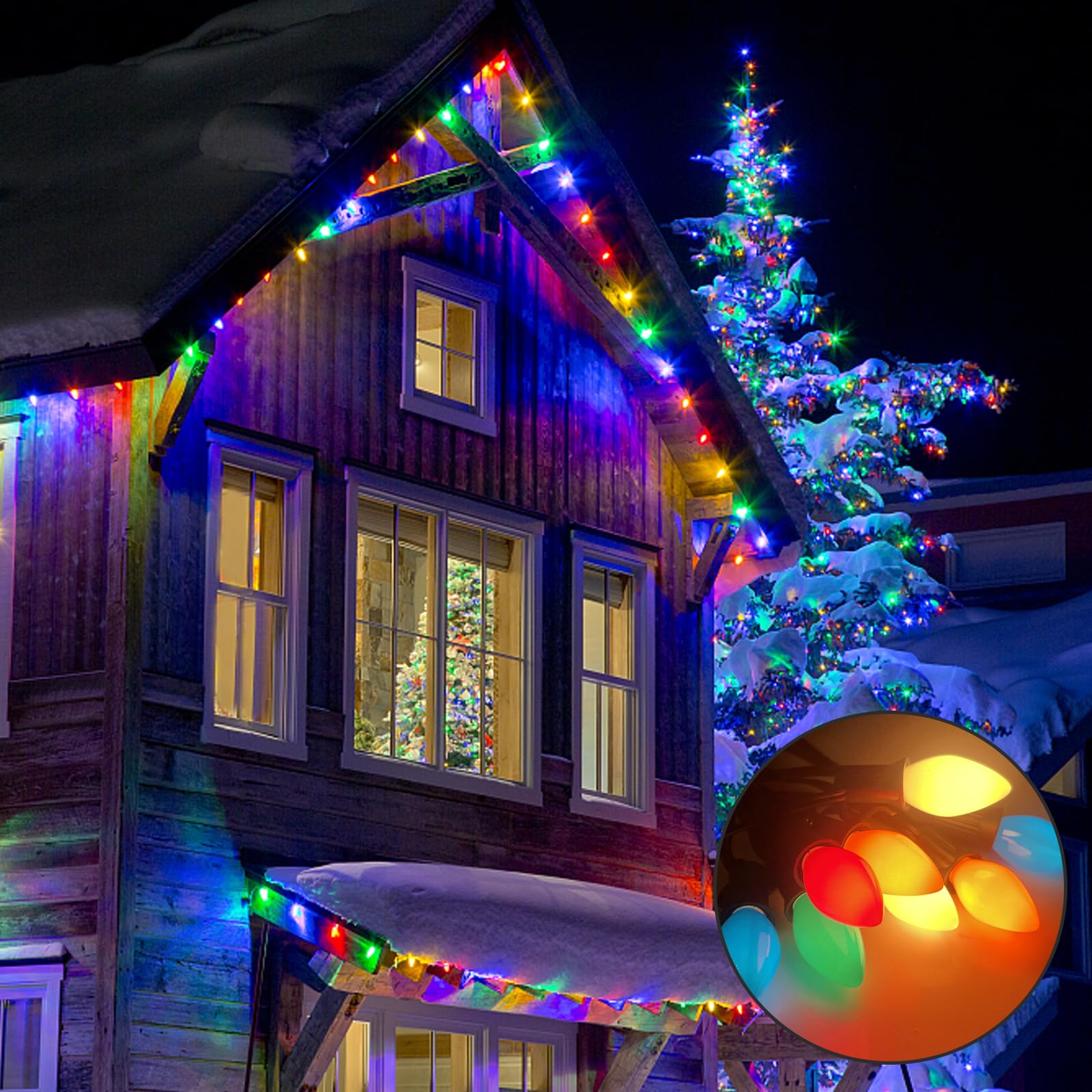 Cbebew C7 Led Christmas Replacement Bulbs  25 Pack C7 Multicolor Led Light Bulbs  Vintage Christmas String Light Bulbs For Indoor Outdoor Backyard Xmas Tree Decor  C7/E12 Candelabra Base