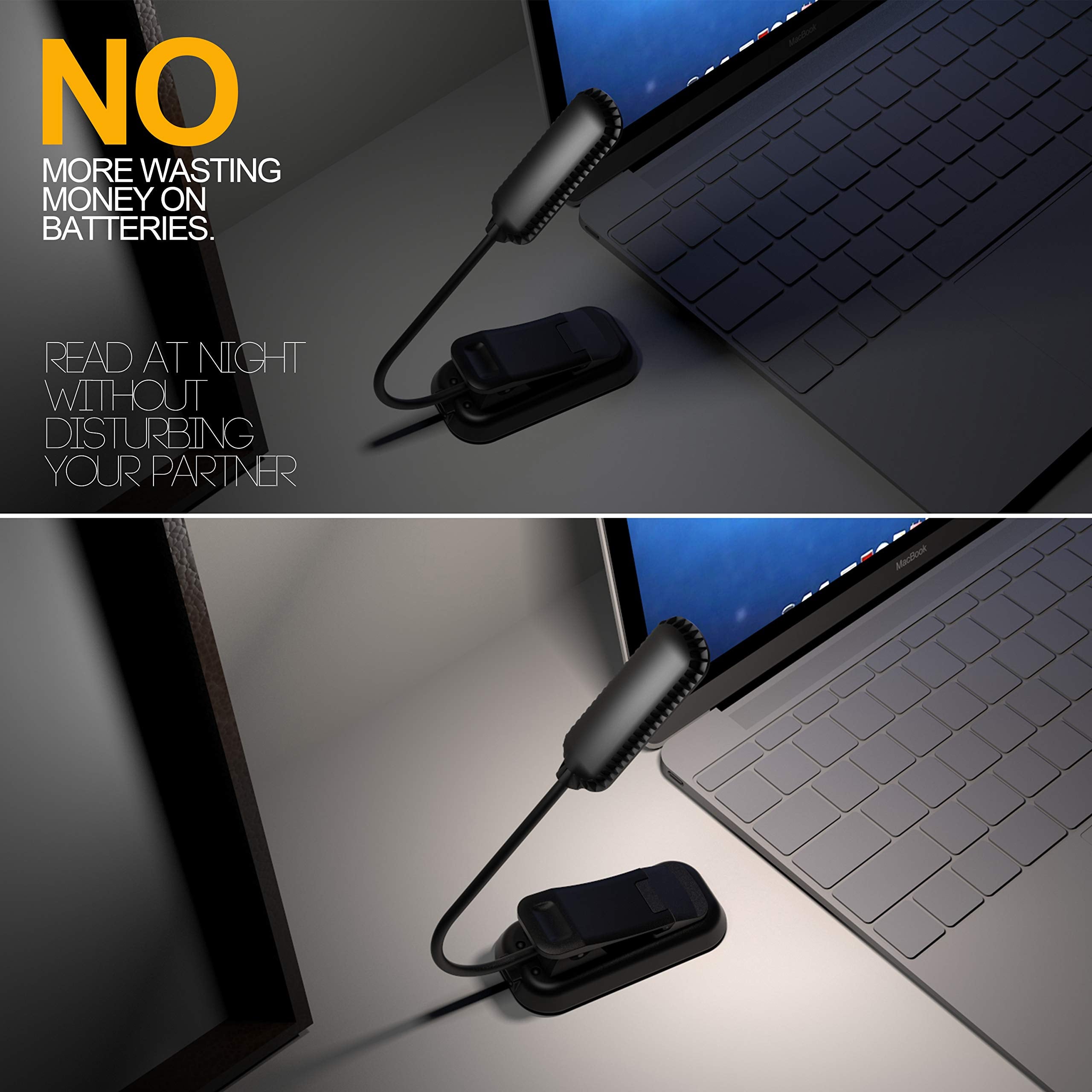 Perfectday Book Light, 10 Led Usb Rechargeable Reading Light With 3-Level Brightness For Eye Protection Night Reading Lamp