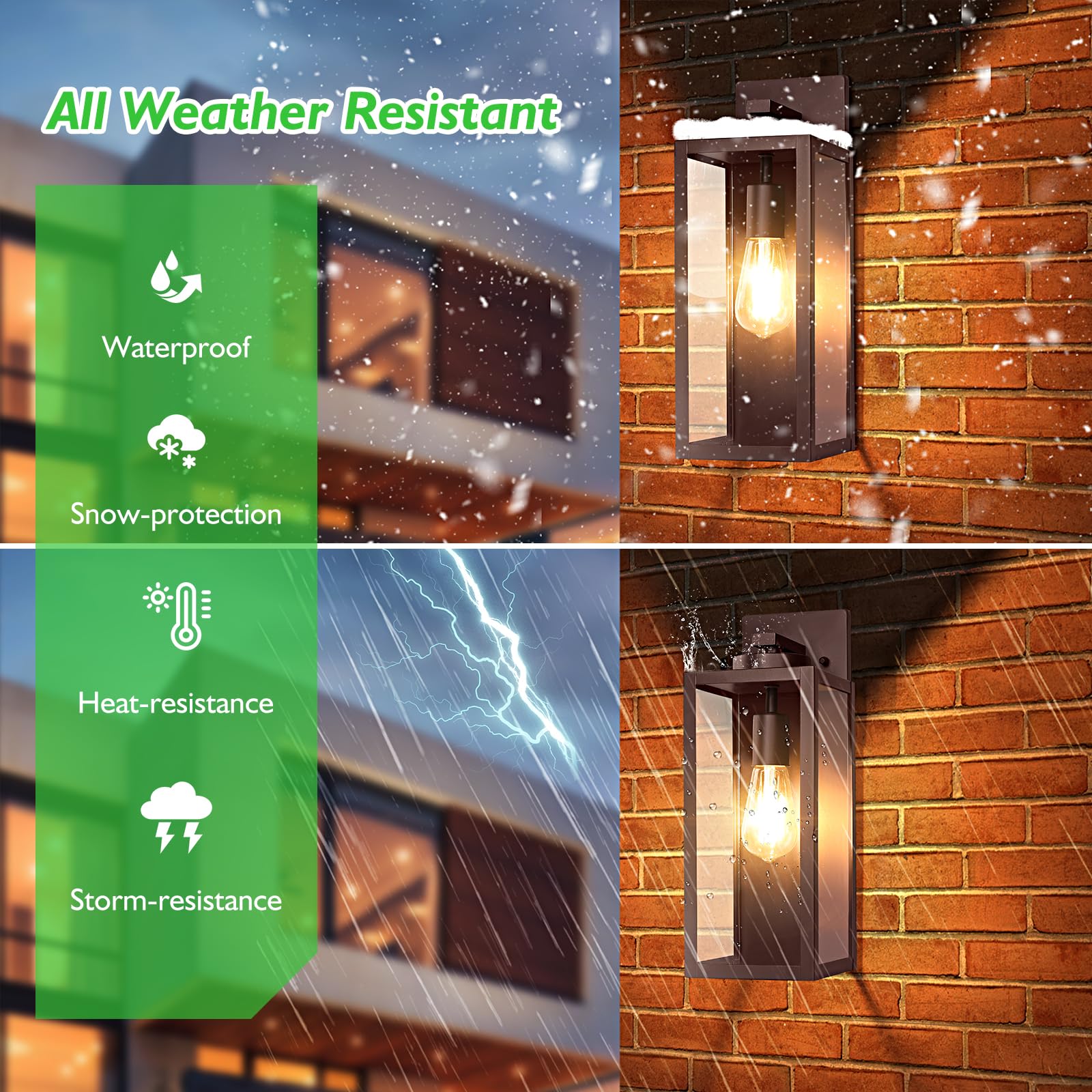 Large Size Outdoor Wall Light Fixture, Exterior Lighting Fixture Porch Sconce Wall Mounted, Waterproof Outdoor Wall Lantern Lamp