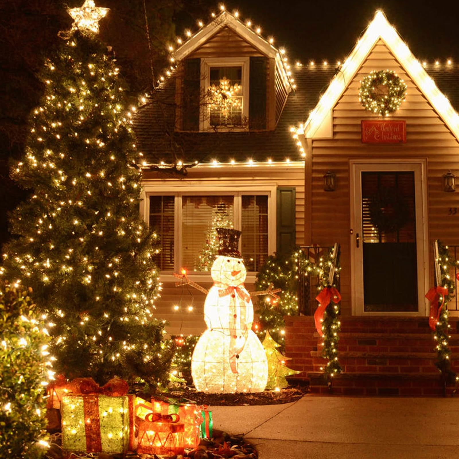 Lycklig Cluster Lights 2000 LED Fairy Lights Warm White 147FT with Remote & Timer, 8 Modes, Plug-in for Indoor/Outdoor Decorations