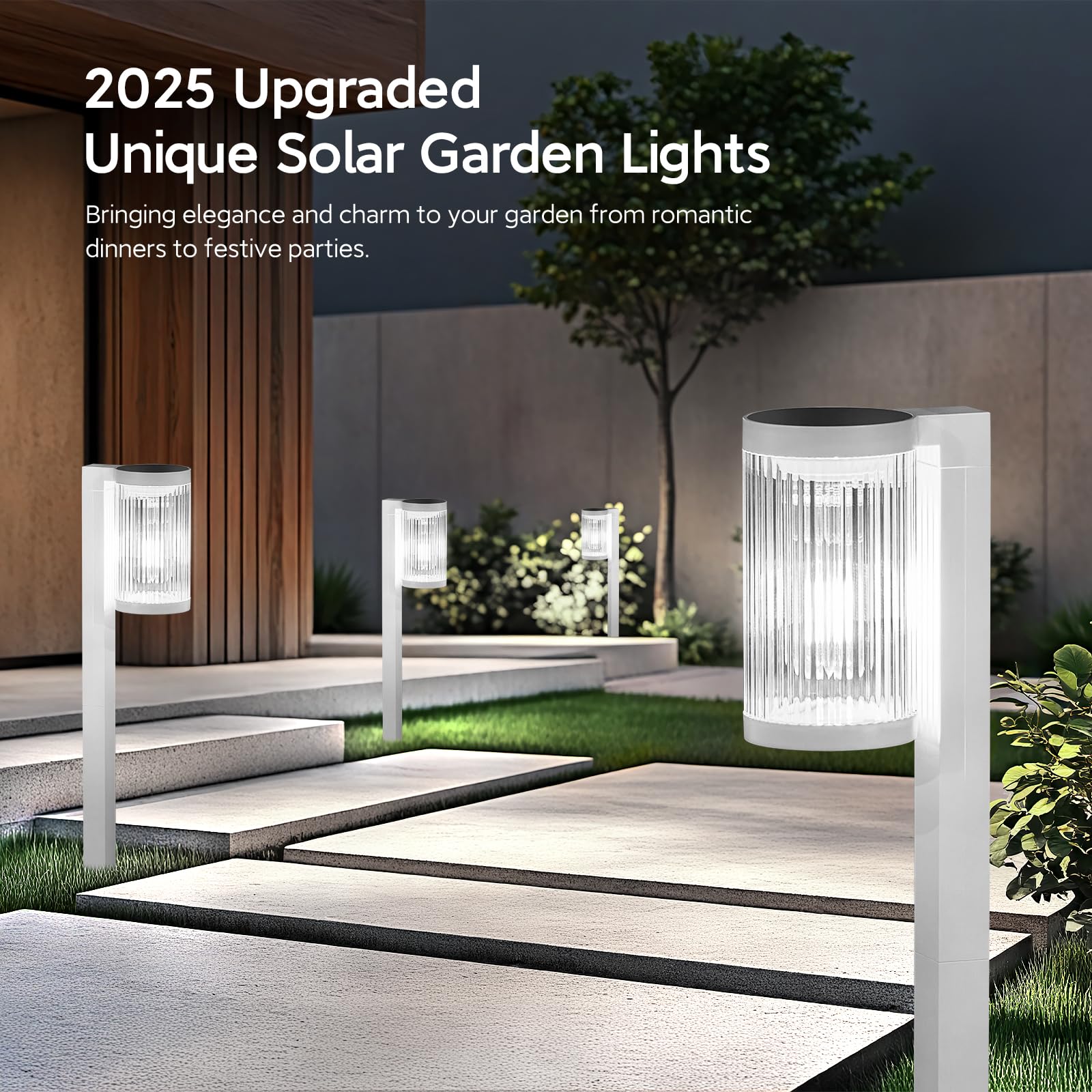ELECLINK Solar Pathway Lights, 6 Pack, Super Bright, IP65 Waterproof, Cool White, Model SD-309-WHITE-6P