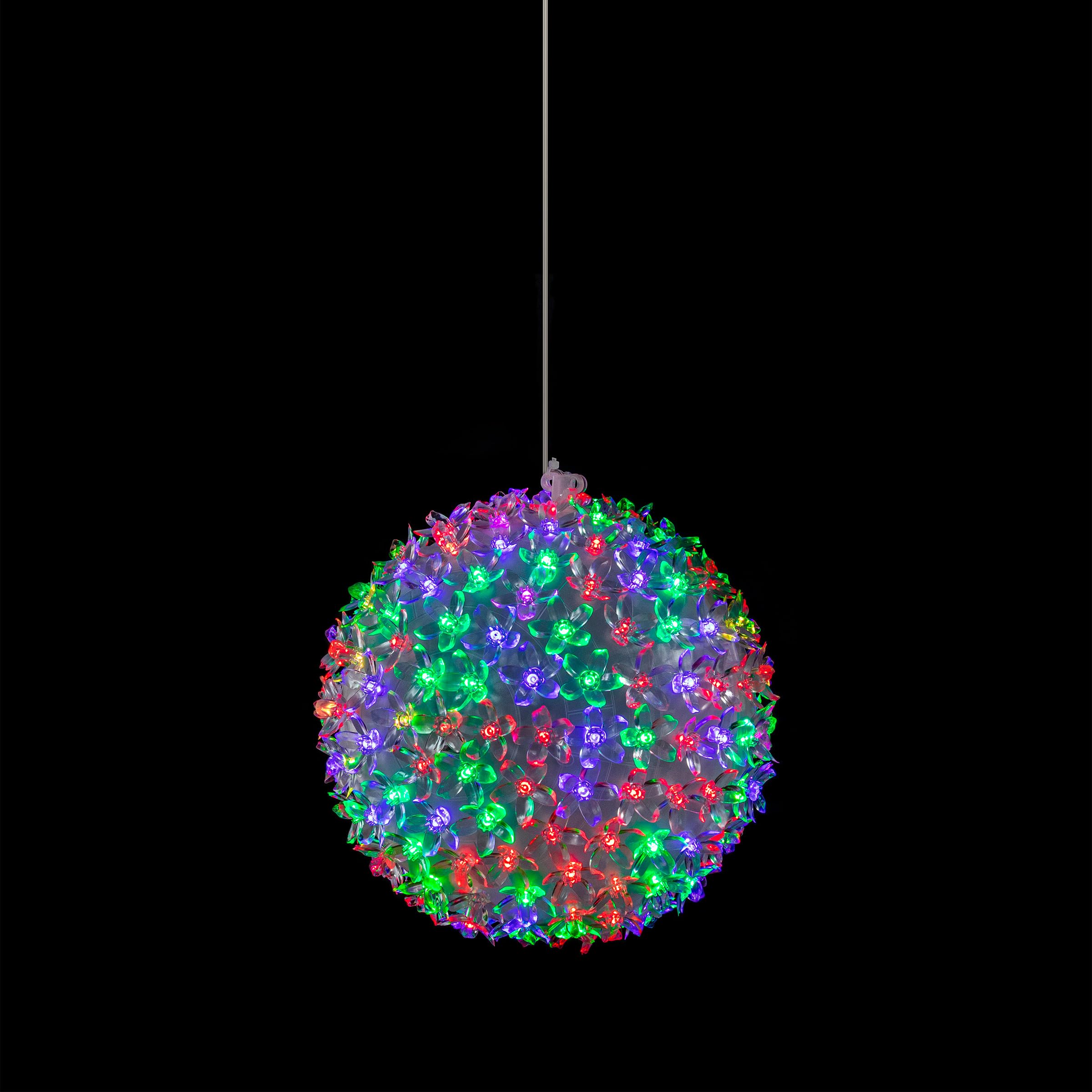 Alpine Corporation 8 H Indoor/Outdoor Flashing Sphere Hanging Ornament with Multi-Colored LED Lights