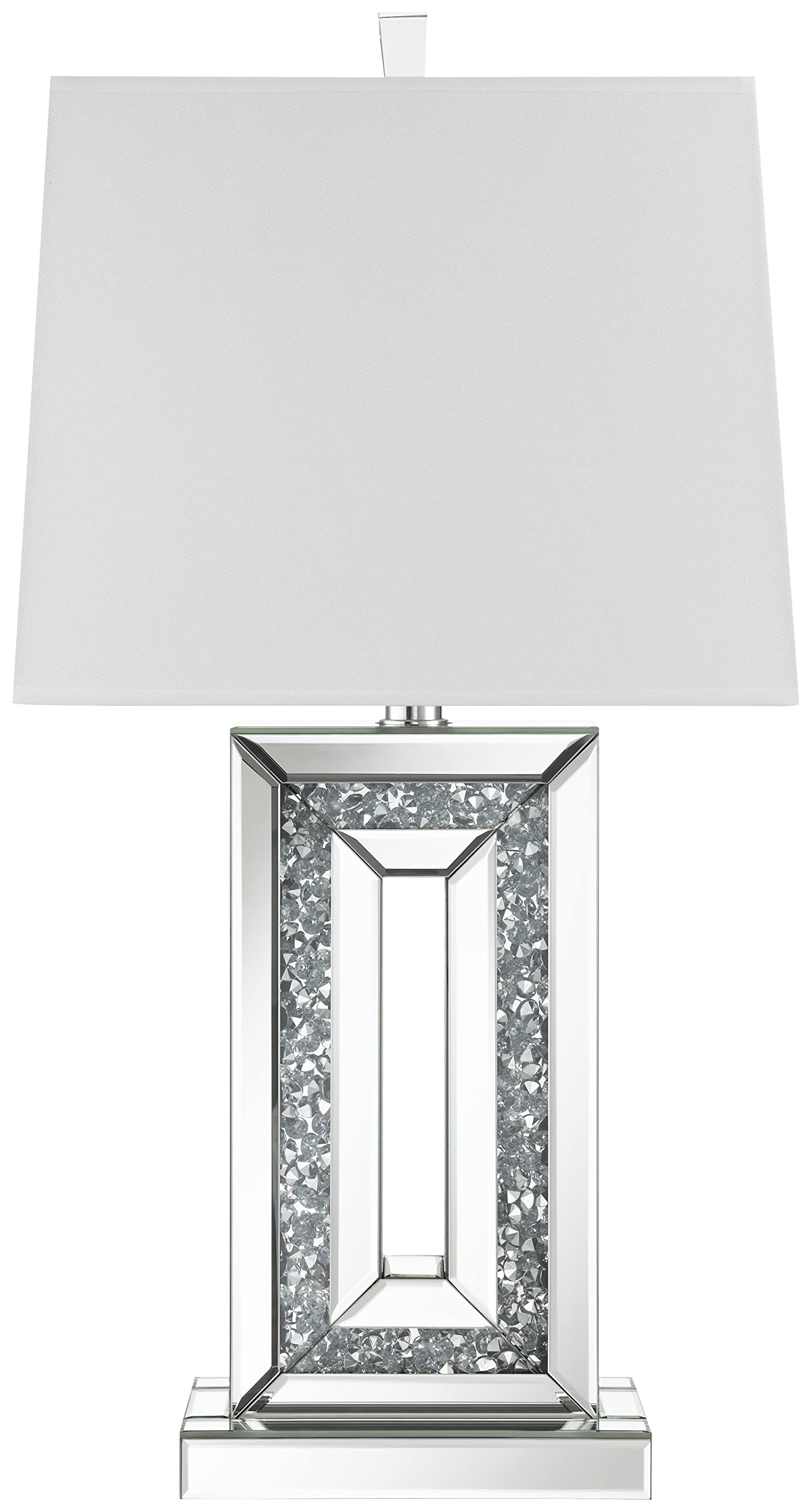 Coaster Home Furnishings Ayelet Table Lamp With Square Shade White And Mirror