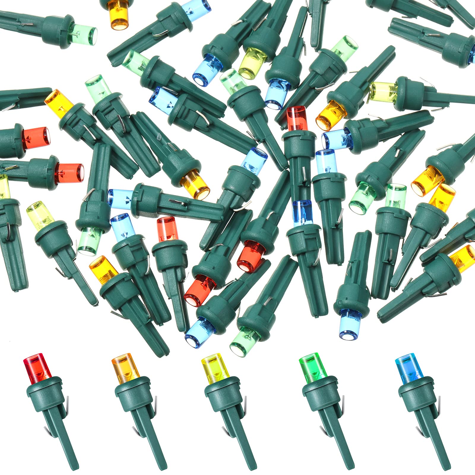 Honoson 48 Count 5 Mm Led Christmas Replacement Bulbs Bulk Wide Angle Christmas Light Xmas Tree String Replacement Festival Ligh