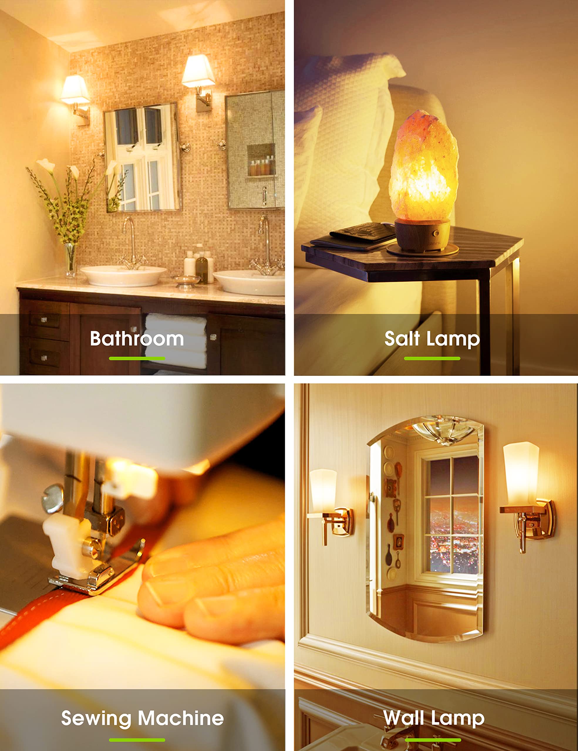 L LOHAS LED C7 Night Light Bulb, 15W Equivalent, Soft White 3000K, Mini E12 Base, 6 Pack