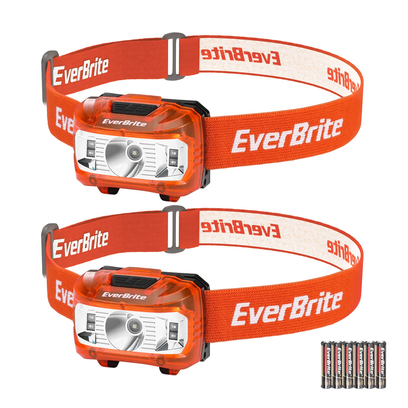 EverBrite Headlamp, 2 Pack Kids Headlamp with Red Light and Memory Function, Head Lamp for Adults and Kids with 5 Modes, Bright Headlamps for Camping, Running, Batteries Included