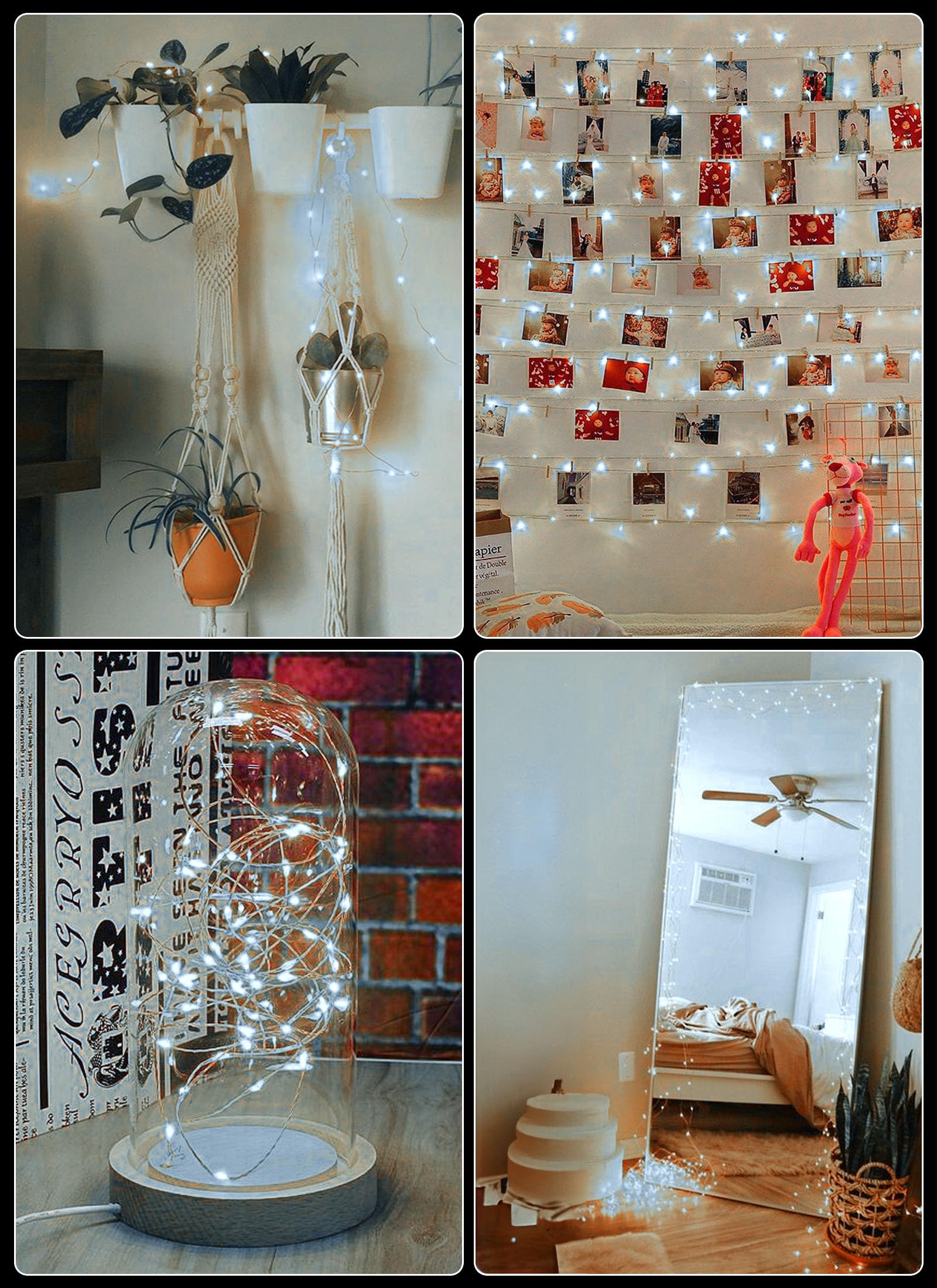 33Ft 100Led Outdoor String Lights, Pure White Fairy Lights Battery Operated With Remote, Waterproof Twinkle Lights For Bedroom Dorm Patio Tapestry Backyard Garden Party Indoor Christmas Decoration